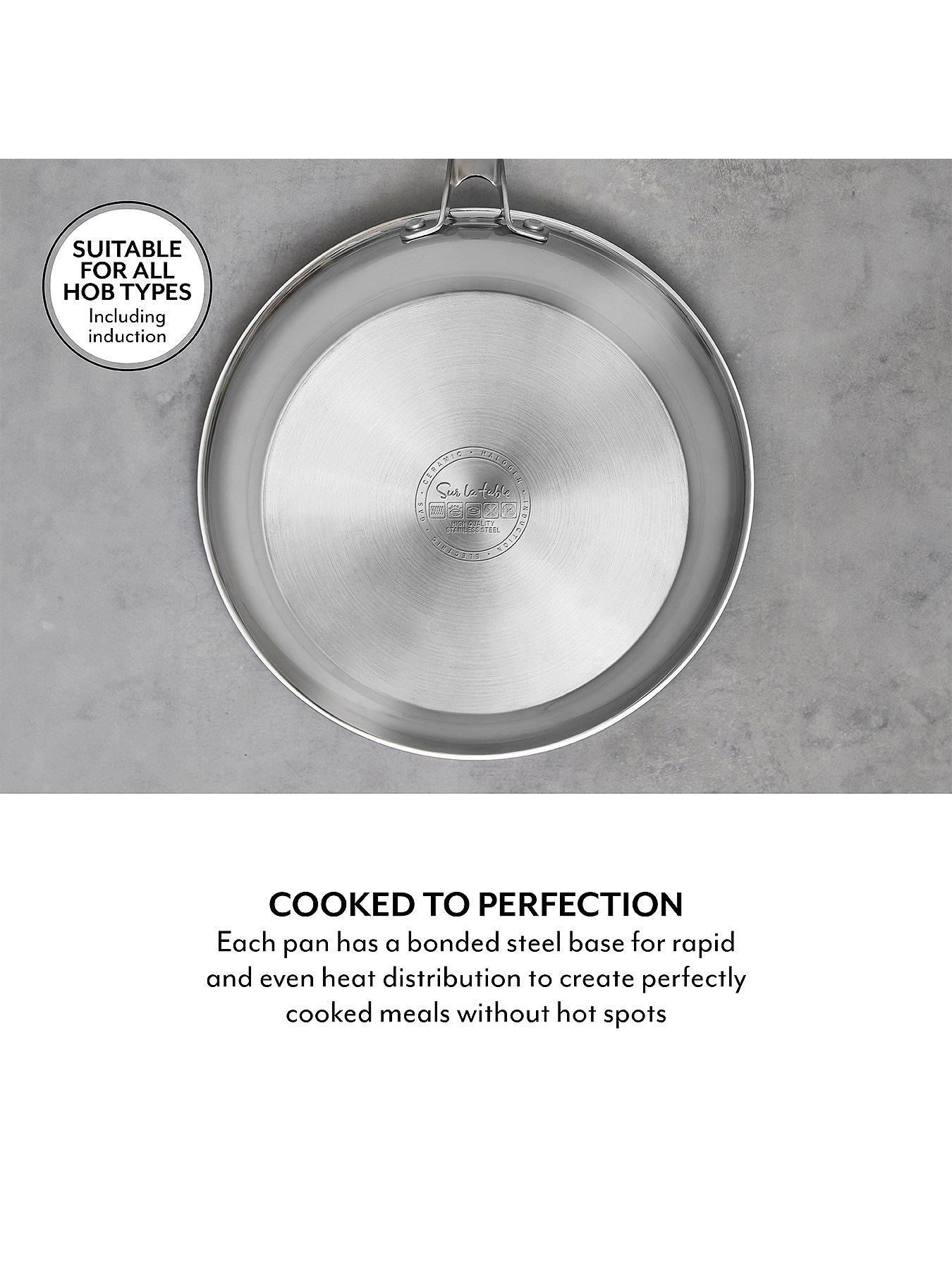  image of sur-la-table-5-piece-stainless-steel-cookware-set-ndash-blue-silicone-handles