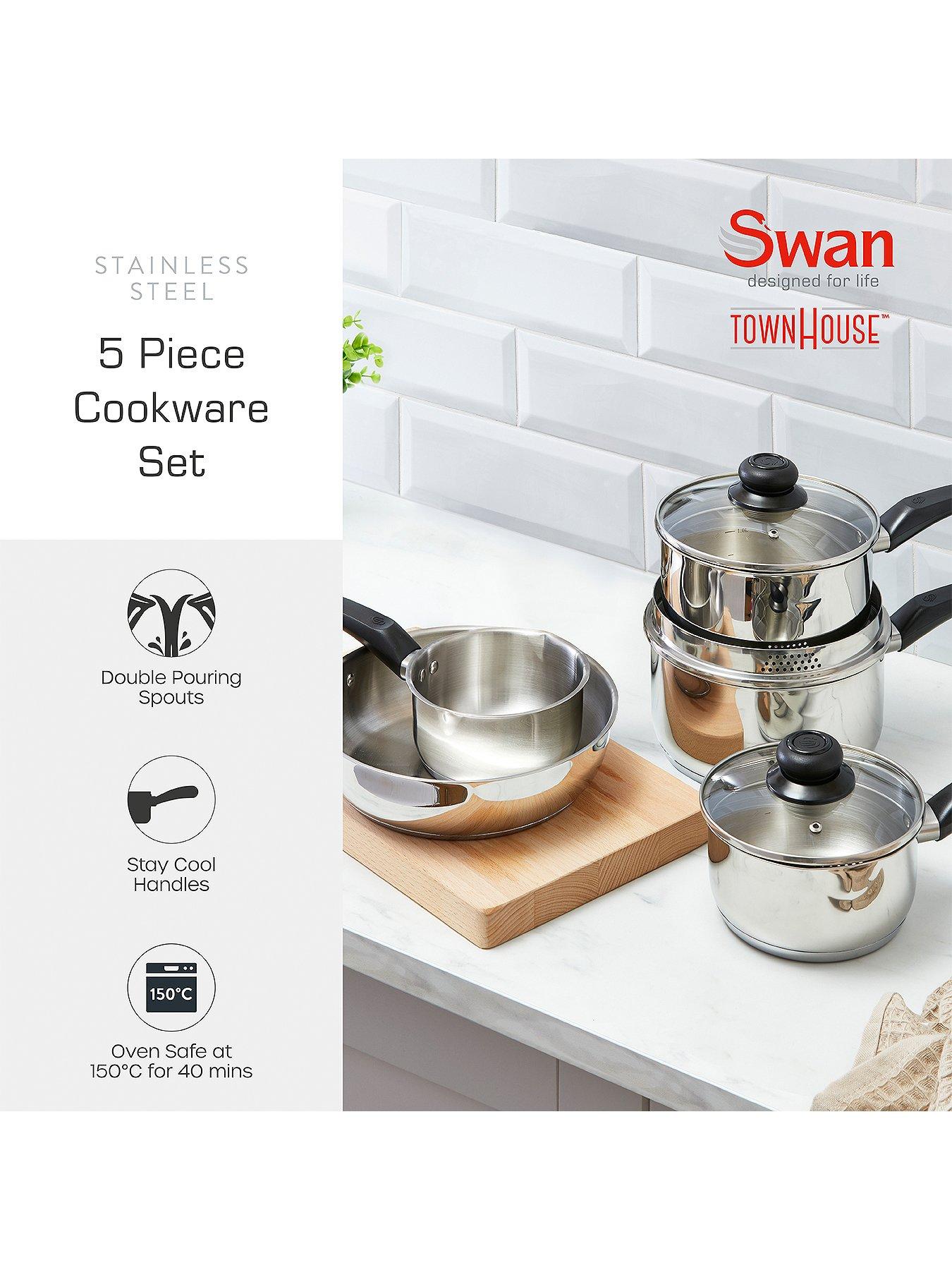 Image 3 of 7 of Swan Townhouse 5 Piece Pan Set Stainless Steel