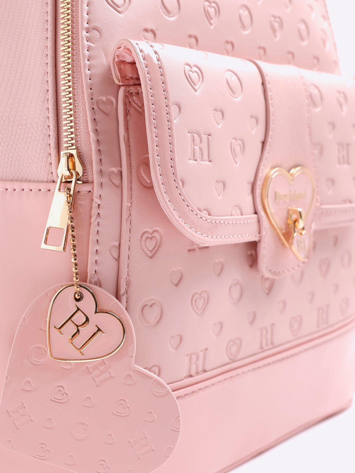 Image 5 of 5 of River Island Older Girls Heart Lock Pocket Backpack - Pink