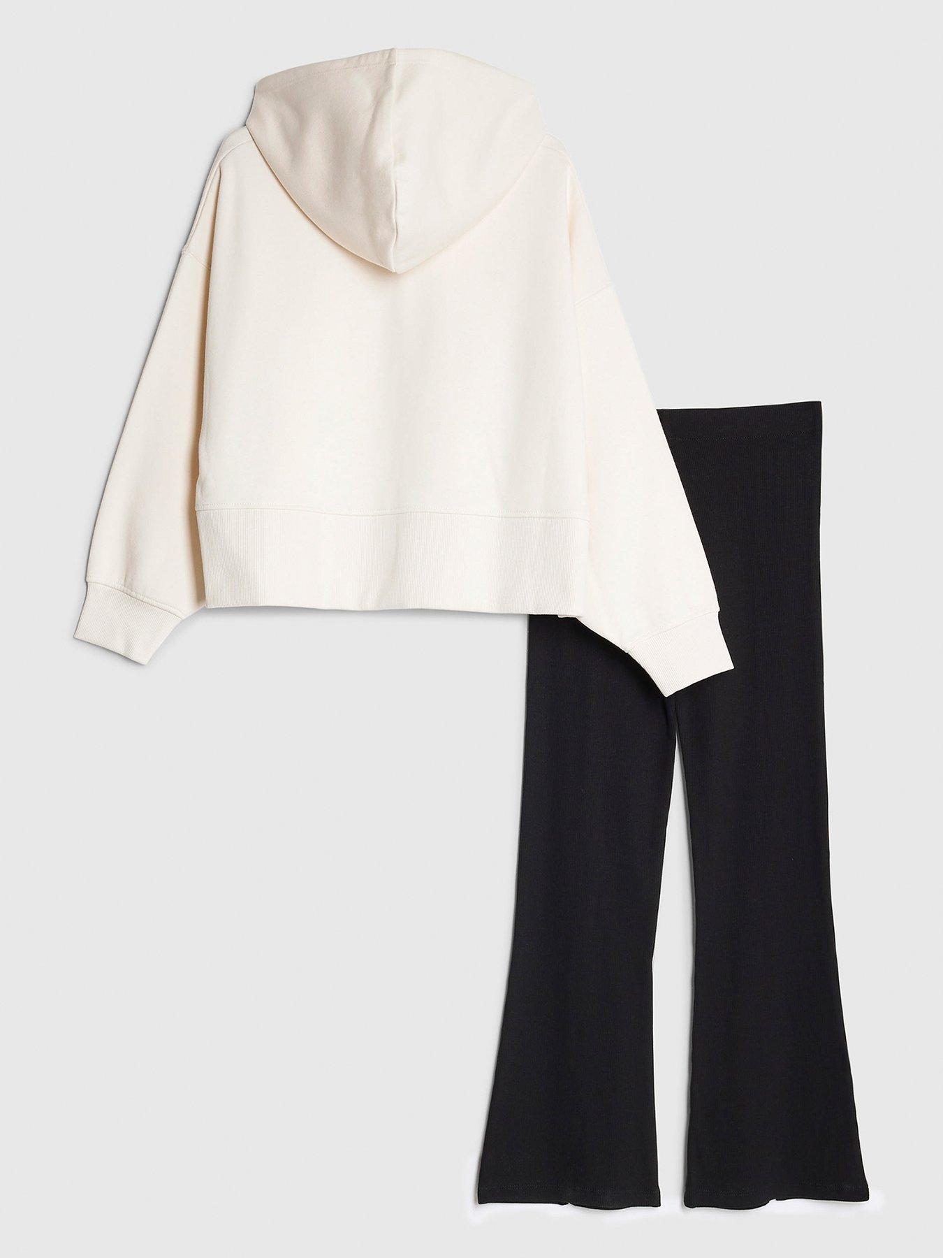  image of river-island-older-girls-love-club-hoodie-and-legging-set-cream