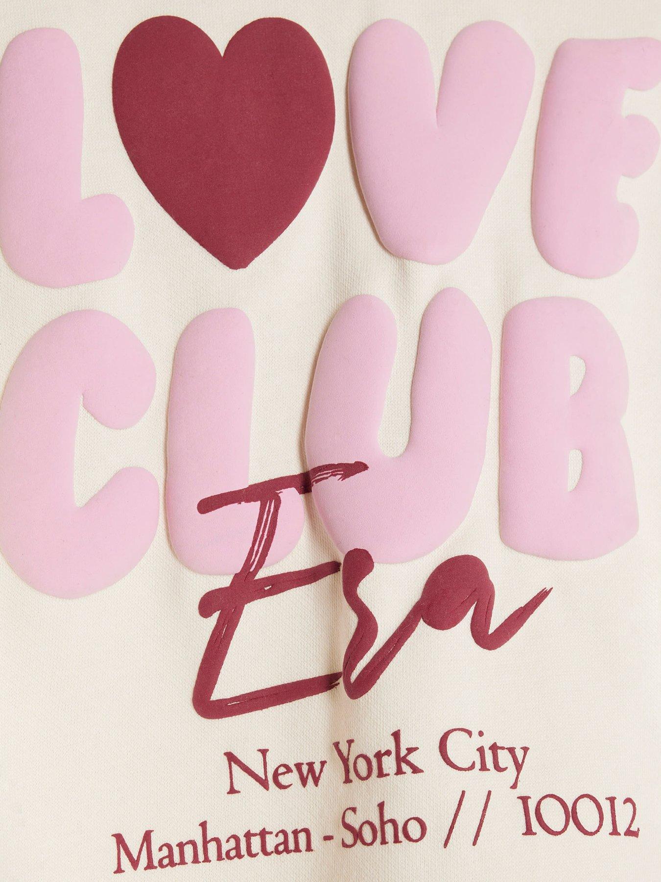  image of river-island-older-girls-love-club-hoodie-and-legging-set-cream