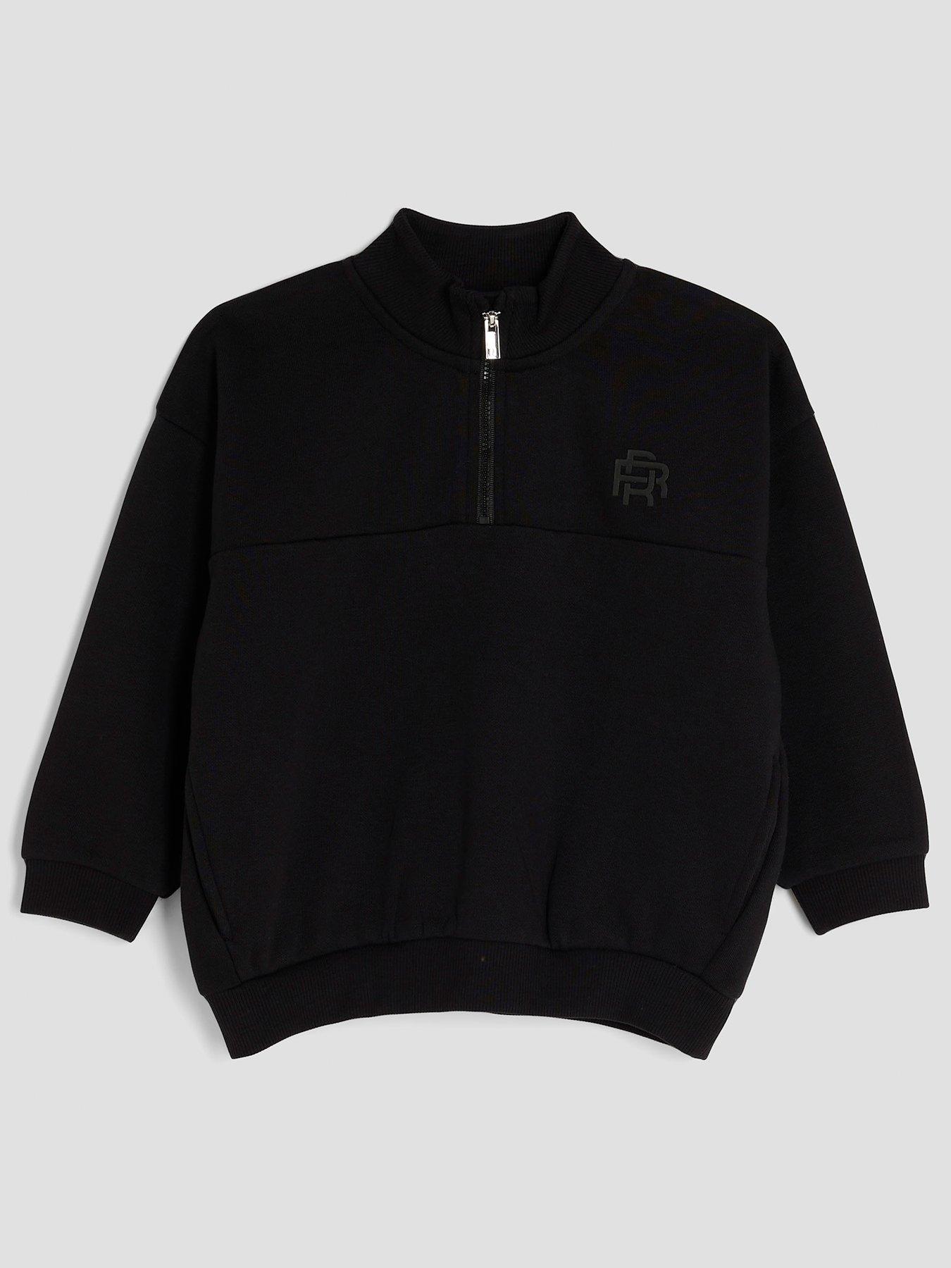 undefined Boys Essentials Funnel Sweater - Black