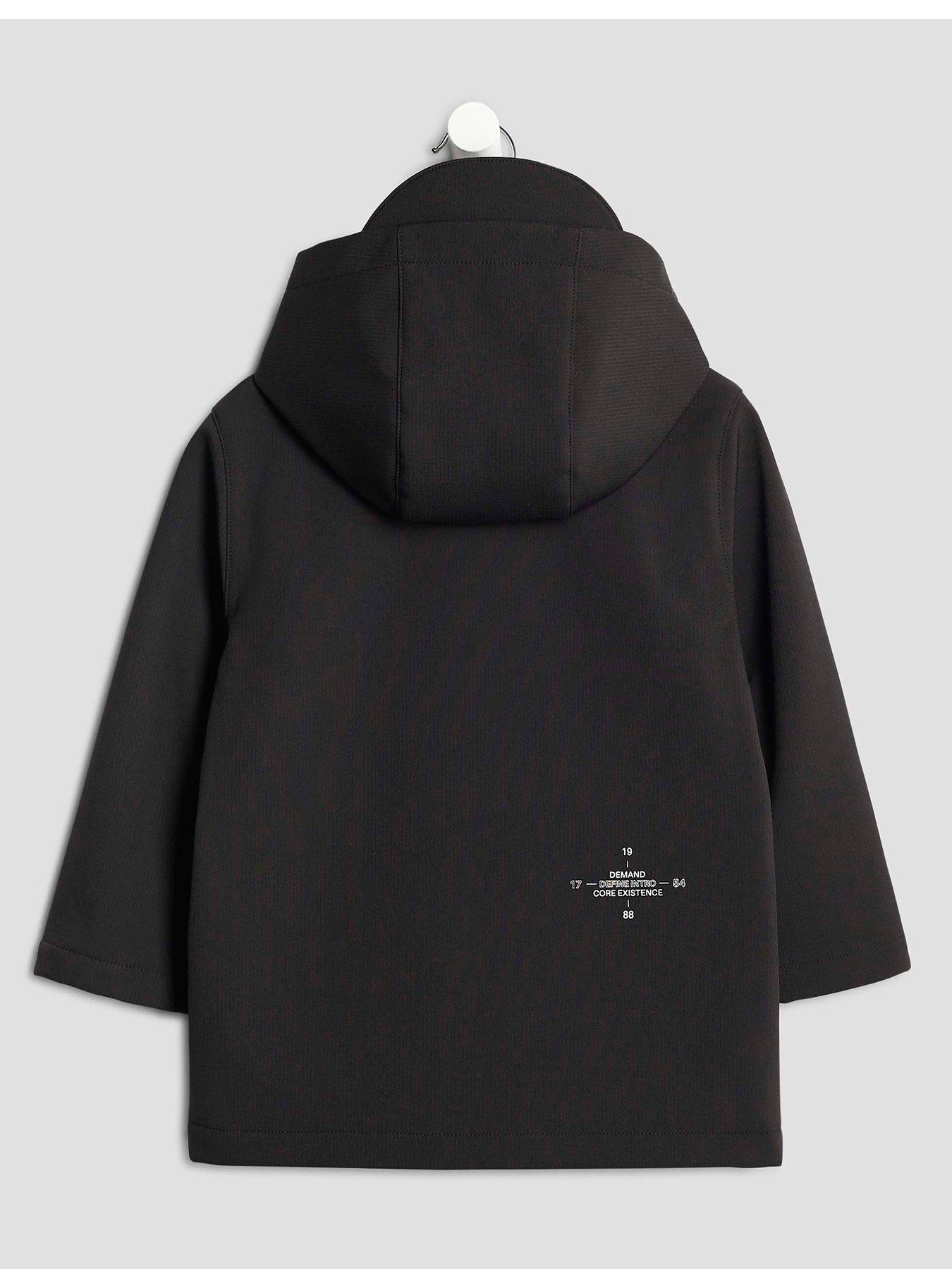 Image 3 of 5 of River Island Mini Boys Printed Soft Shell Jacket - Black