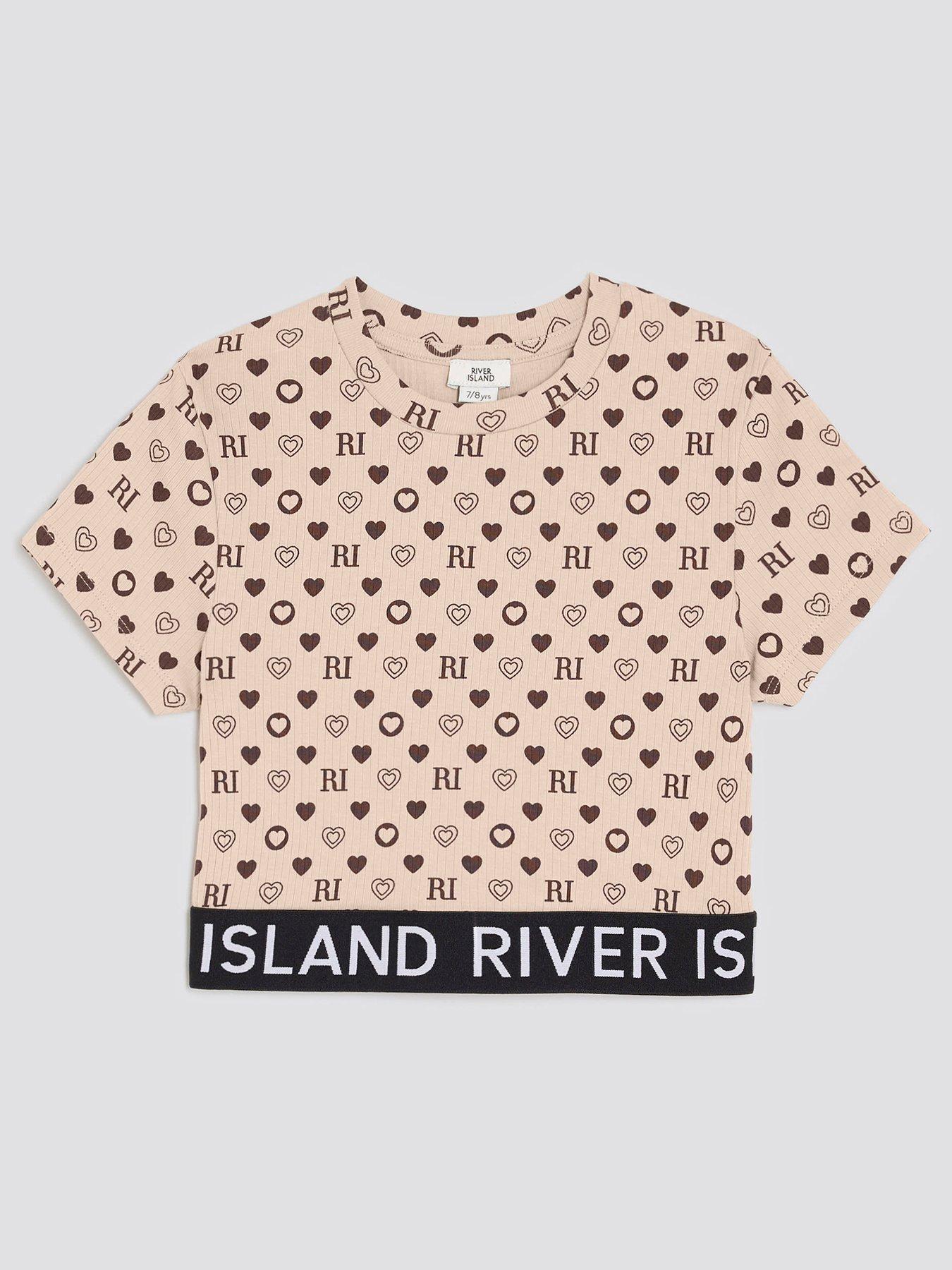 undefined Older Girls Monogram Waistband Top - Brown