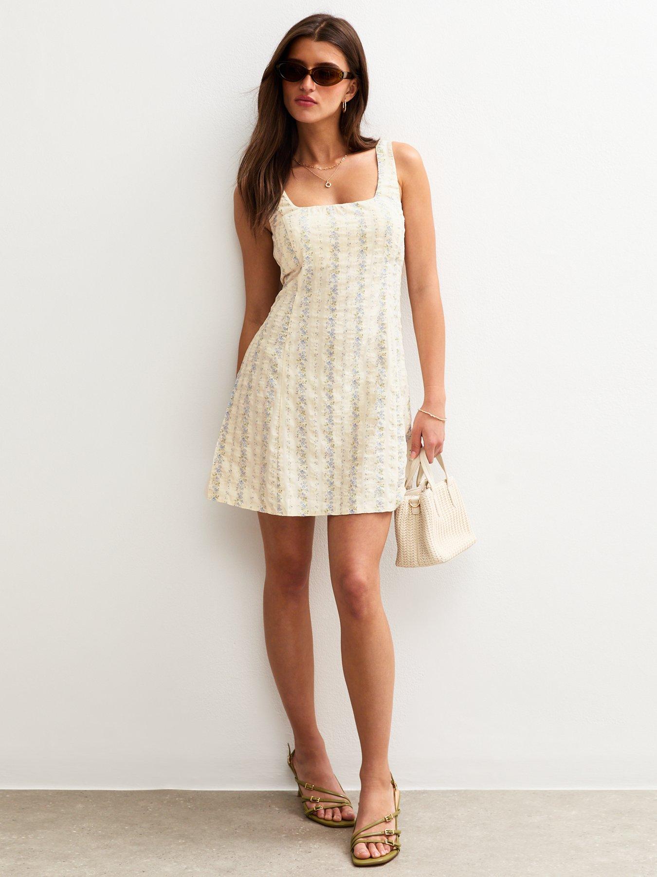 undefined Trudie Ditsy Mini Dress - White