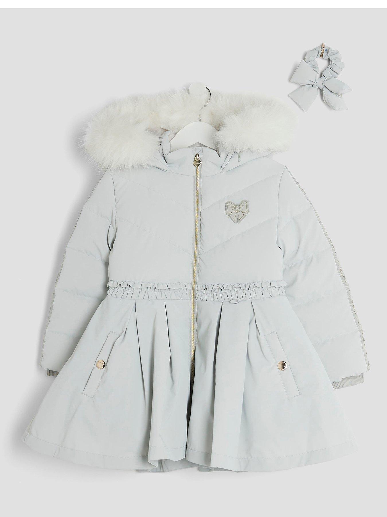 undefined Girls Padded Skirt Coat - Grey