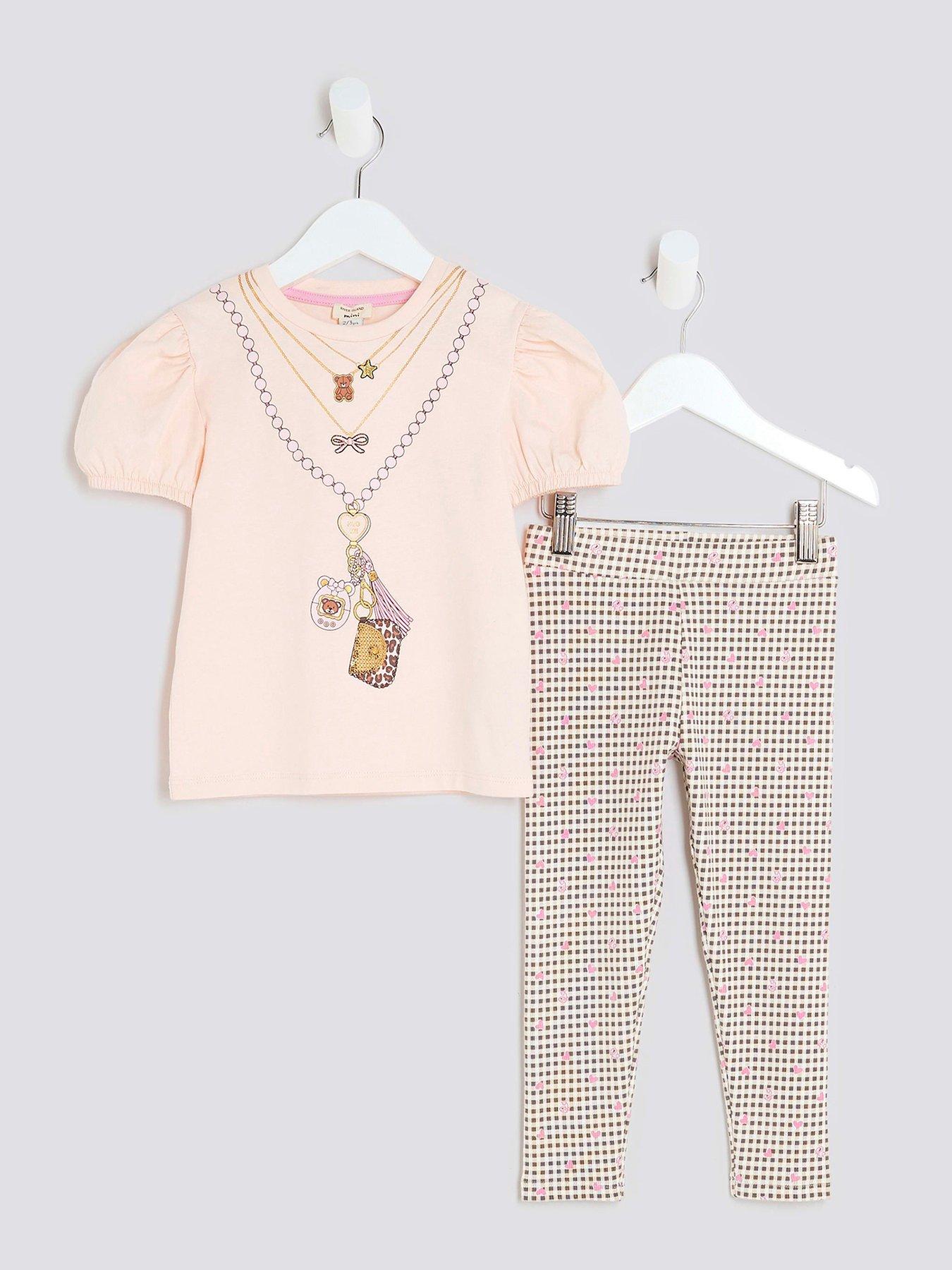 undefined Girls Necklace T-Shirt Set - Pink