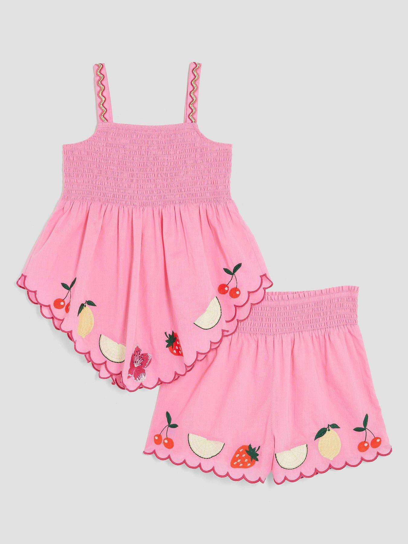 undefined Older Girls Fruit Hanky Hem Set - Pink