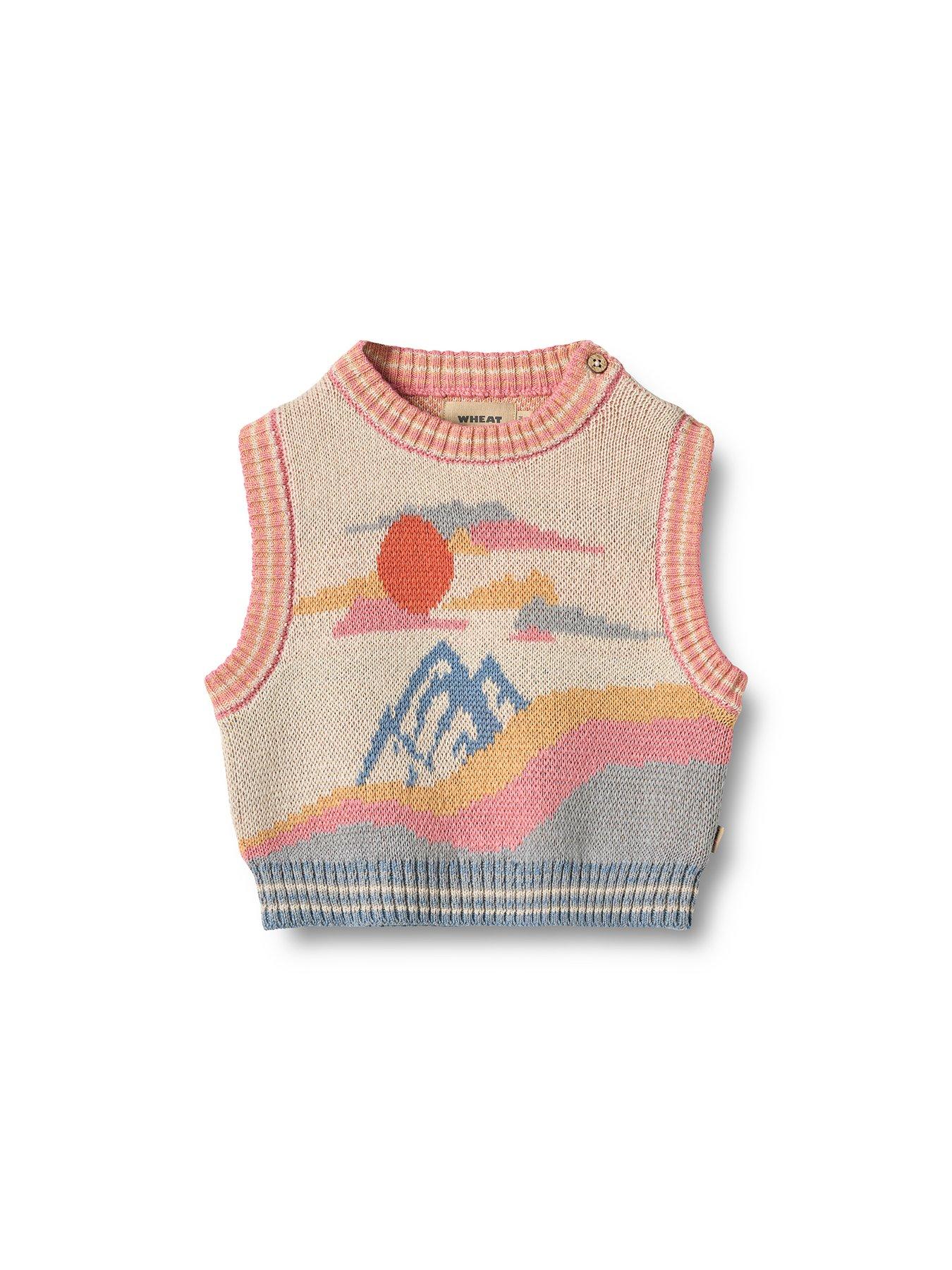  image of wheat-baby-girls-maria-knitted-vest-multi