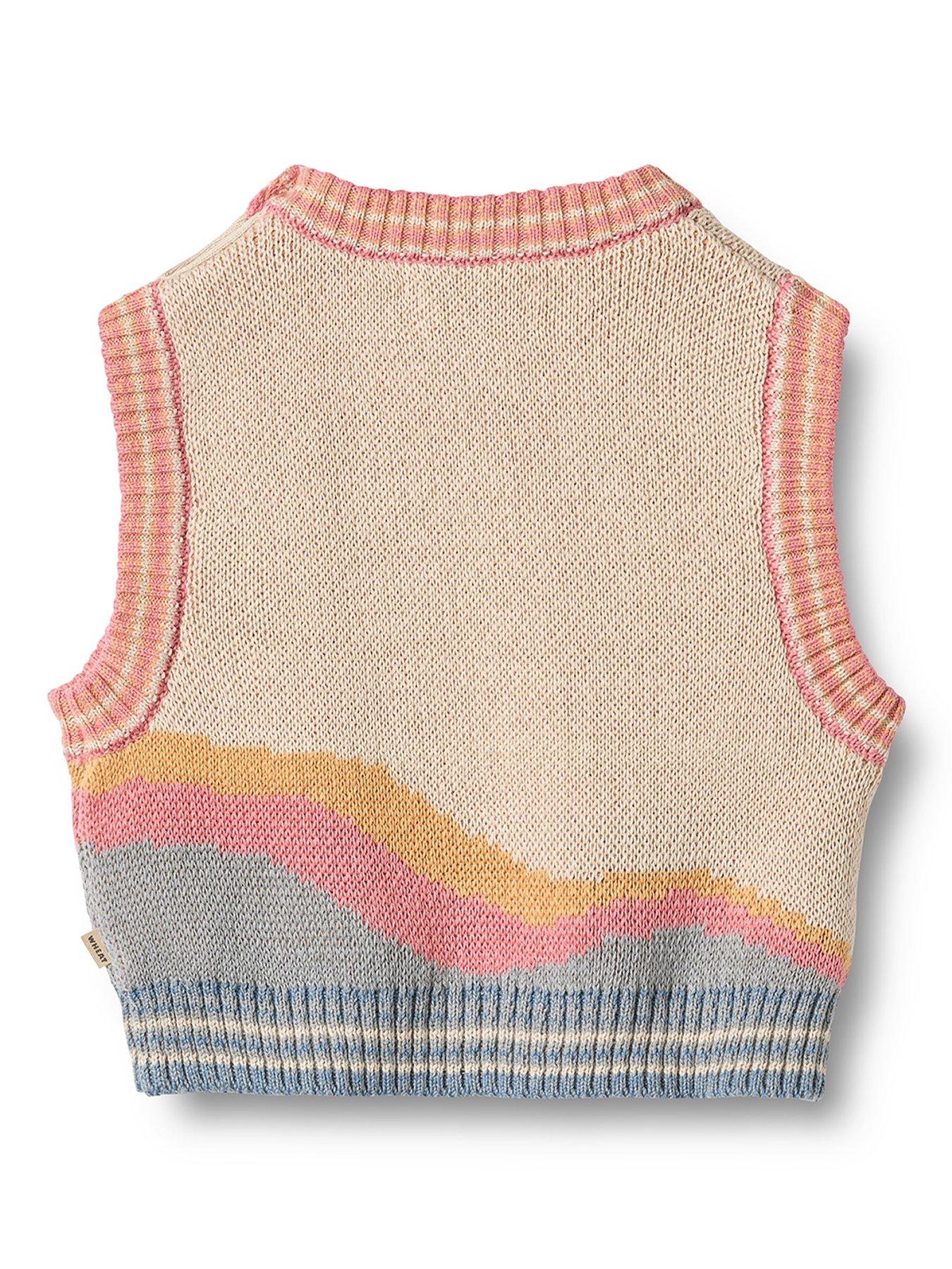 back image of wheat-baby-girls-maria-knitted-vest-multi