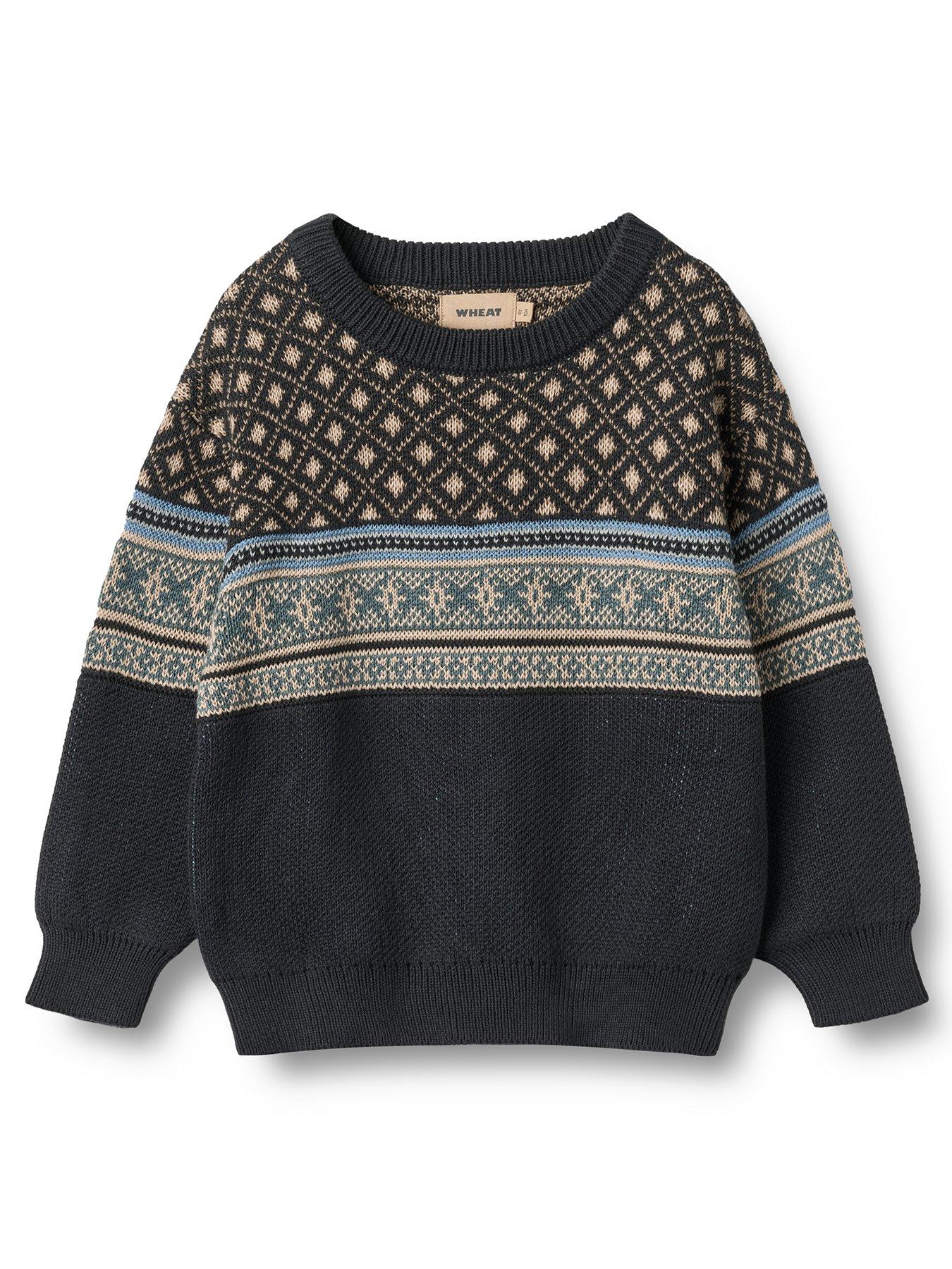  image of wheat-boys-julius-knitted-jumper-navy
