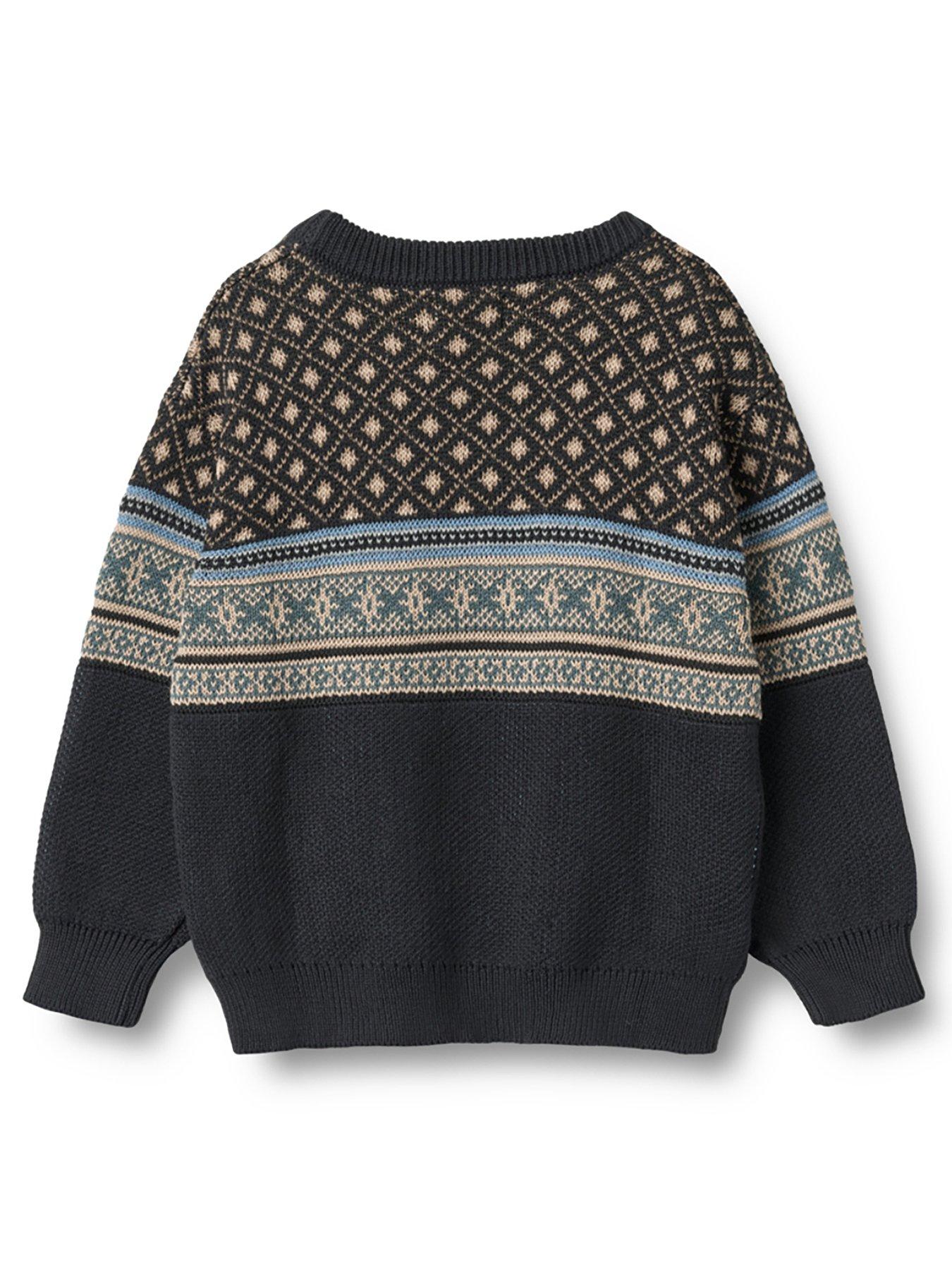  image of wheat-boys-julius-knitted-jumper-navy