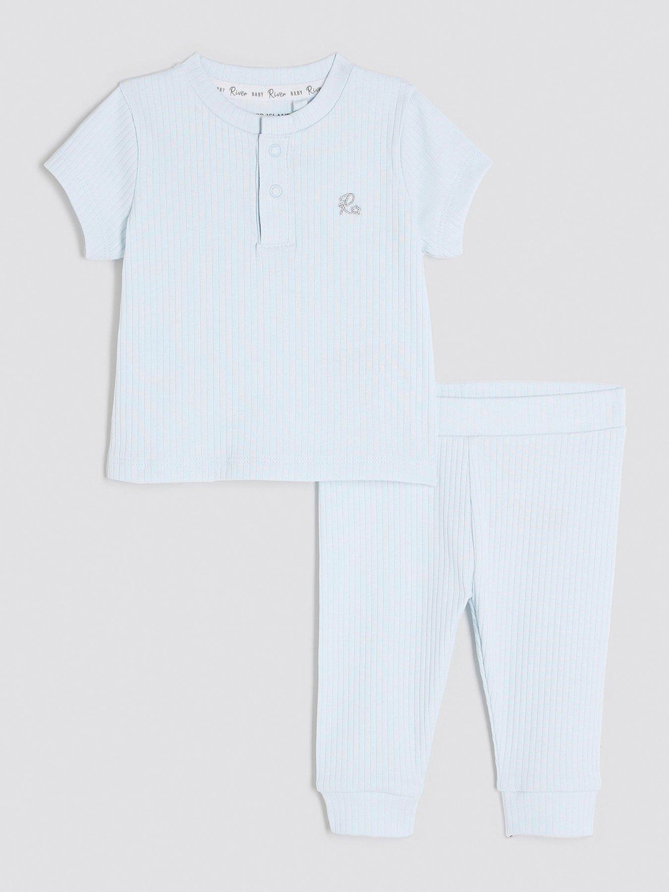 undefined Boys Ribbed Top And Leggings Set - Blue