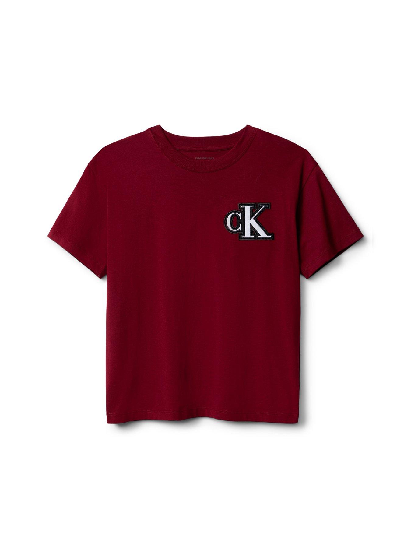 Image 5 of 5 of Calvin Klein Jeans Boys Graphic Short Sleeve T-shirt - Raspberry Chocolate