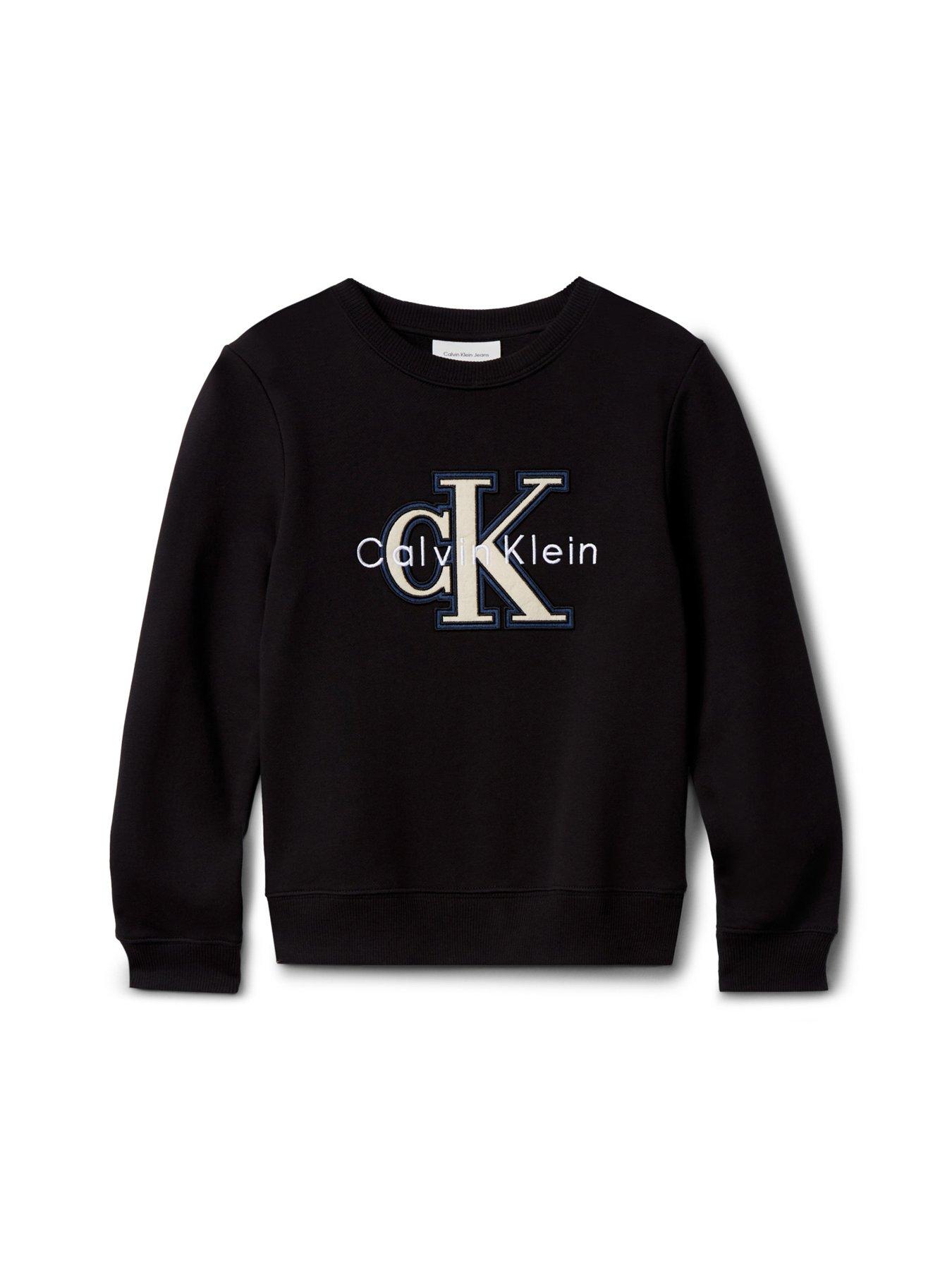 Image 1 of 1 of Calvin Klein Jeans Boys Mono Sweatshirt - Black