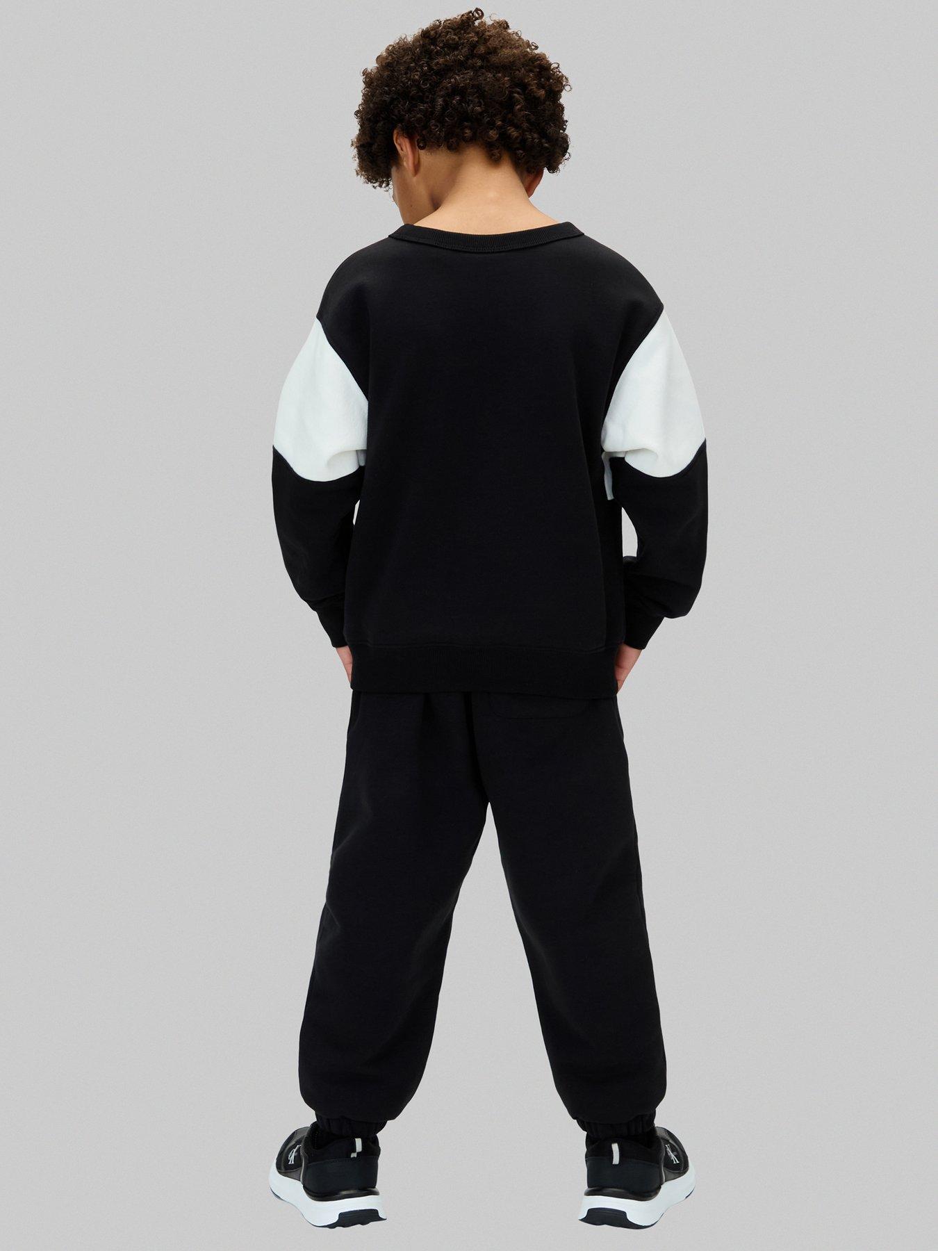 Image 2 of 6 of Calvin Klein Jeans Boys Sweat And Jogger Set - Black