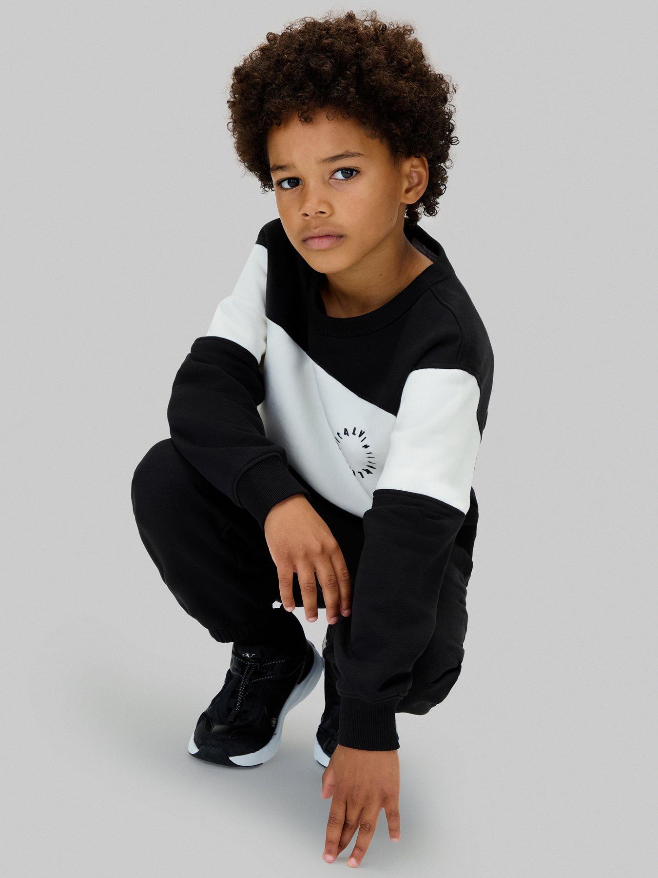 Image 5 of 6 of Calvin Klein Jeans Boys Sweat And Jogger Set - Black