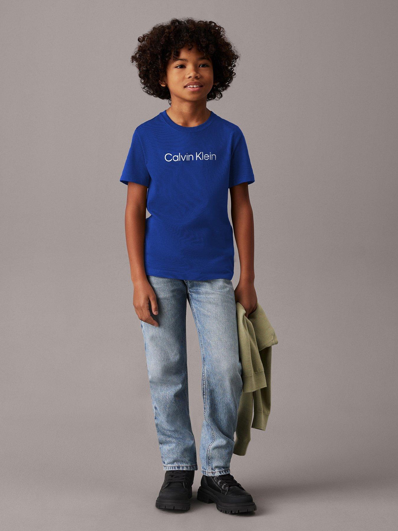 undefined Boys Inst Logo Short Sleeve T-Shirt - Bold Blue
