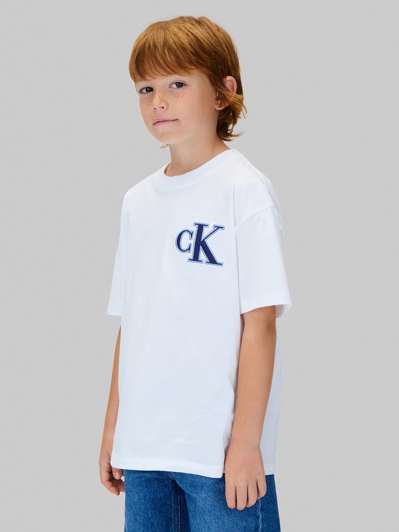 Calvin Klein Jeans Boys Festive Graphic Short Sleeve T-Shirt - White