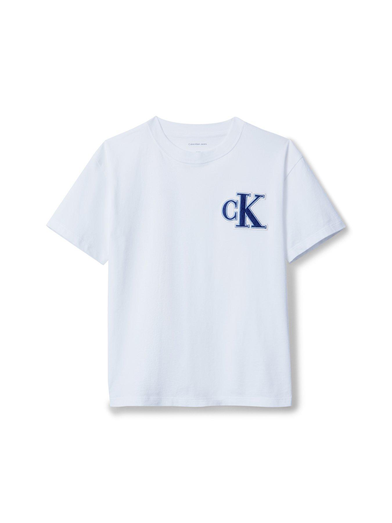  image of calvin-klein-jeans-boys-graphic-short-sleeve-t-shirt-white