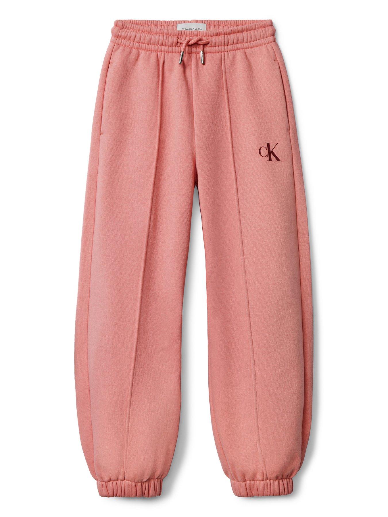Image 1 of 1 of Calvin Klein Jeans Girls CK Logo Fleece Jogger - Brandied Apricot
