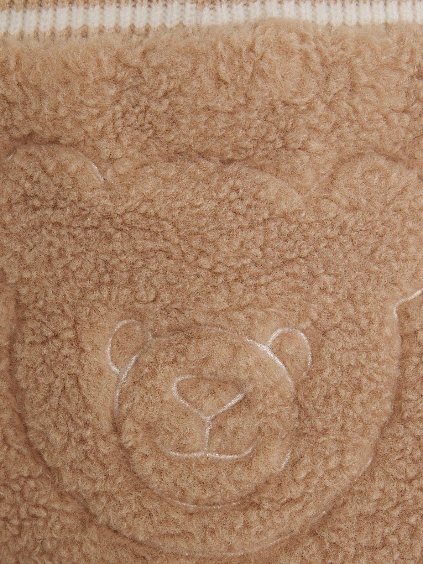 Image 5 of 5 of River Island Baby Boys Borg Bear Cardigan Set - Beige