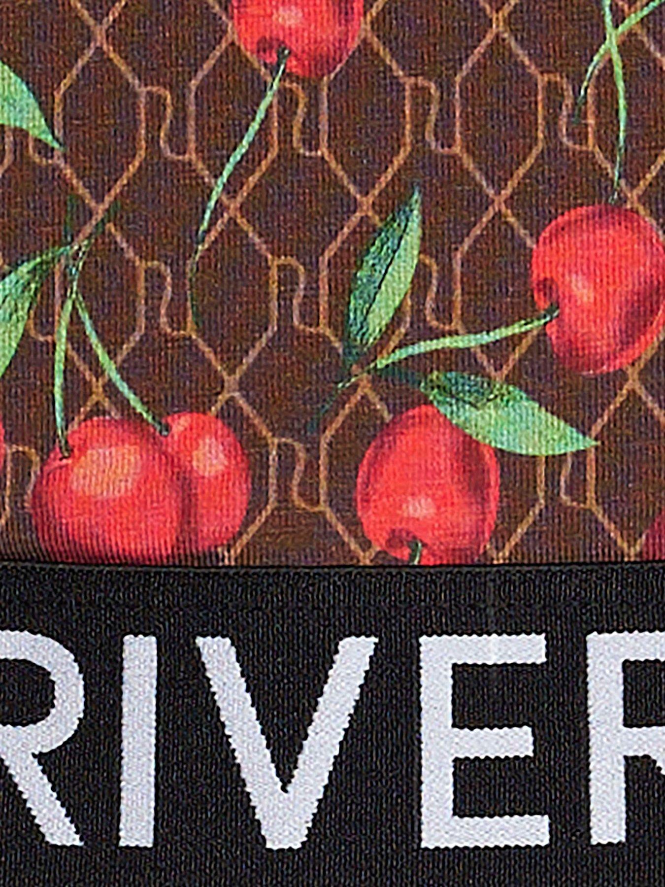 Image 4 of 4 of River Island Older Girls Monogram Cherry Top - Brown
