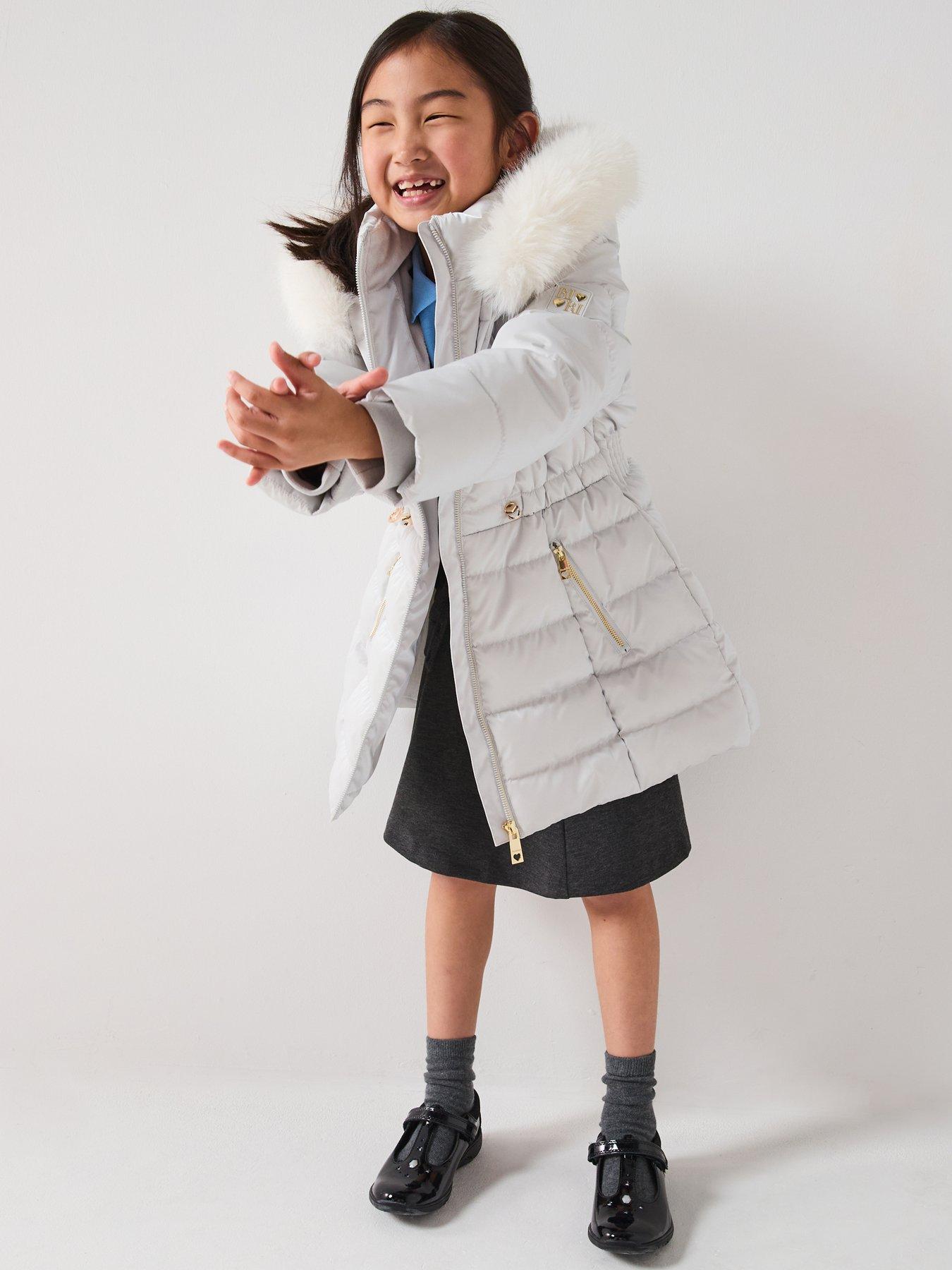 River Island Older Girls High Shine Glam Padded - Grey