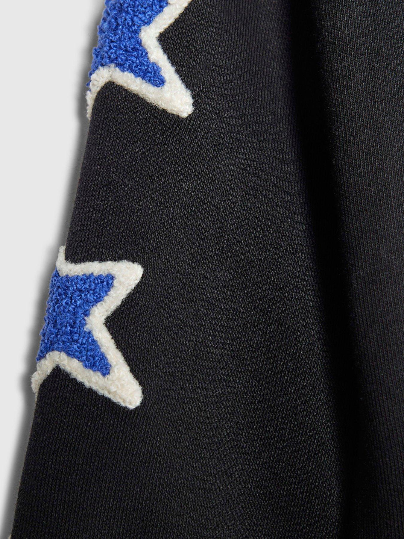  image of river-island-mini-mini-boys-black-r-star-applique-sweatshirt-black
