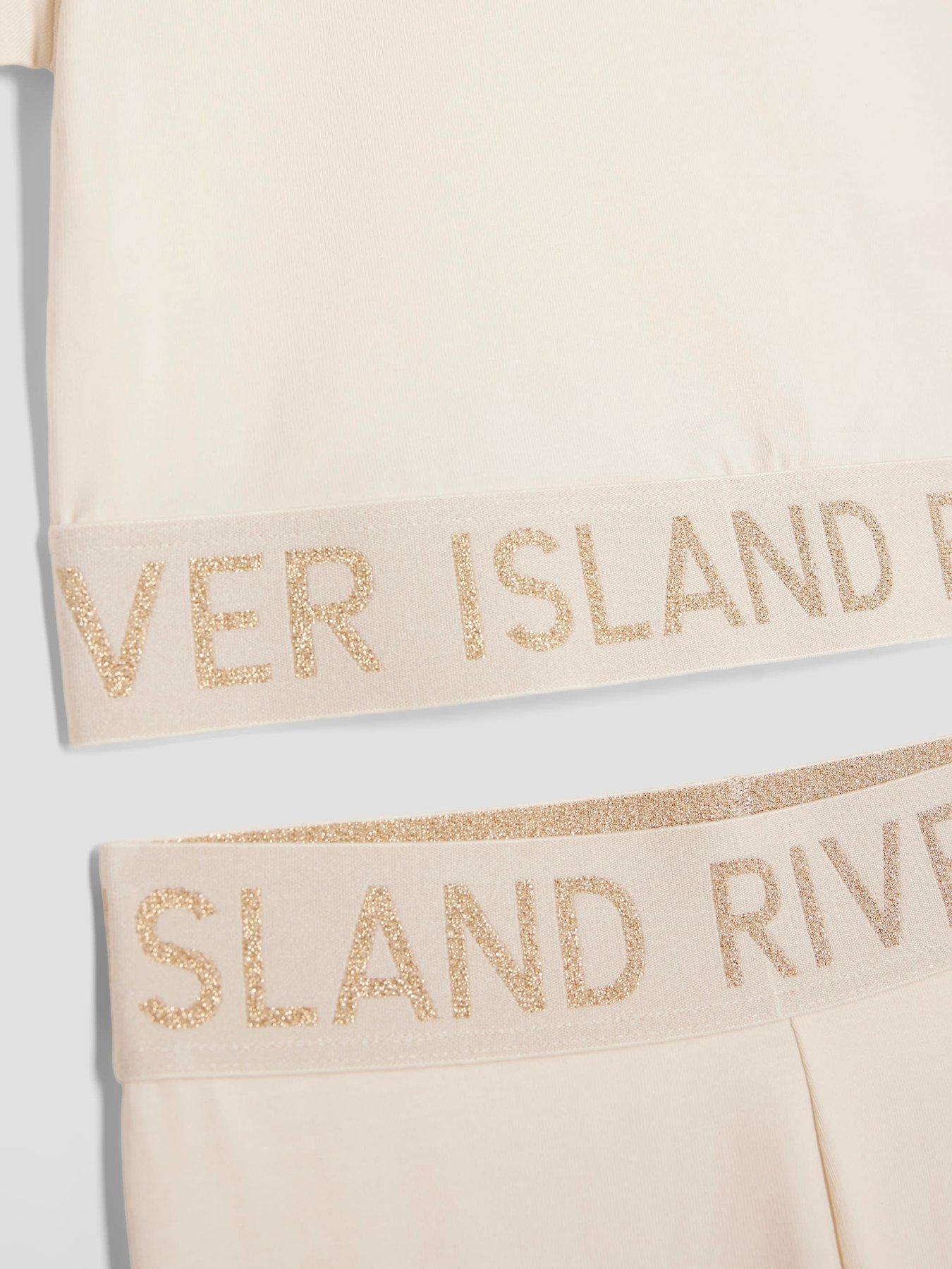  image of river-island-older-girls-glitter-waistband-set-cream