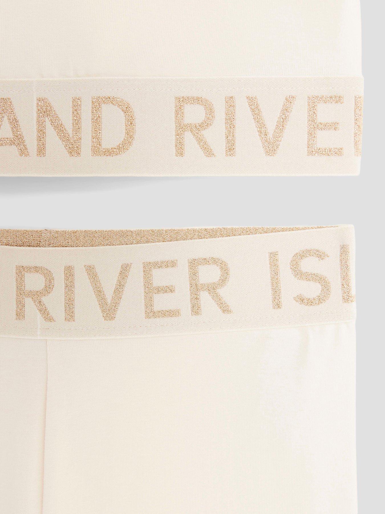  image of river-island-older-girls-glitter-waistband-set-cream
