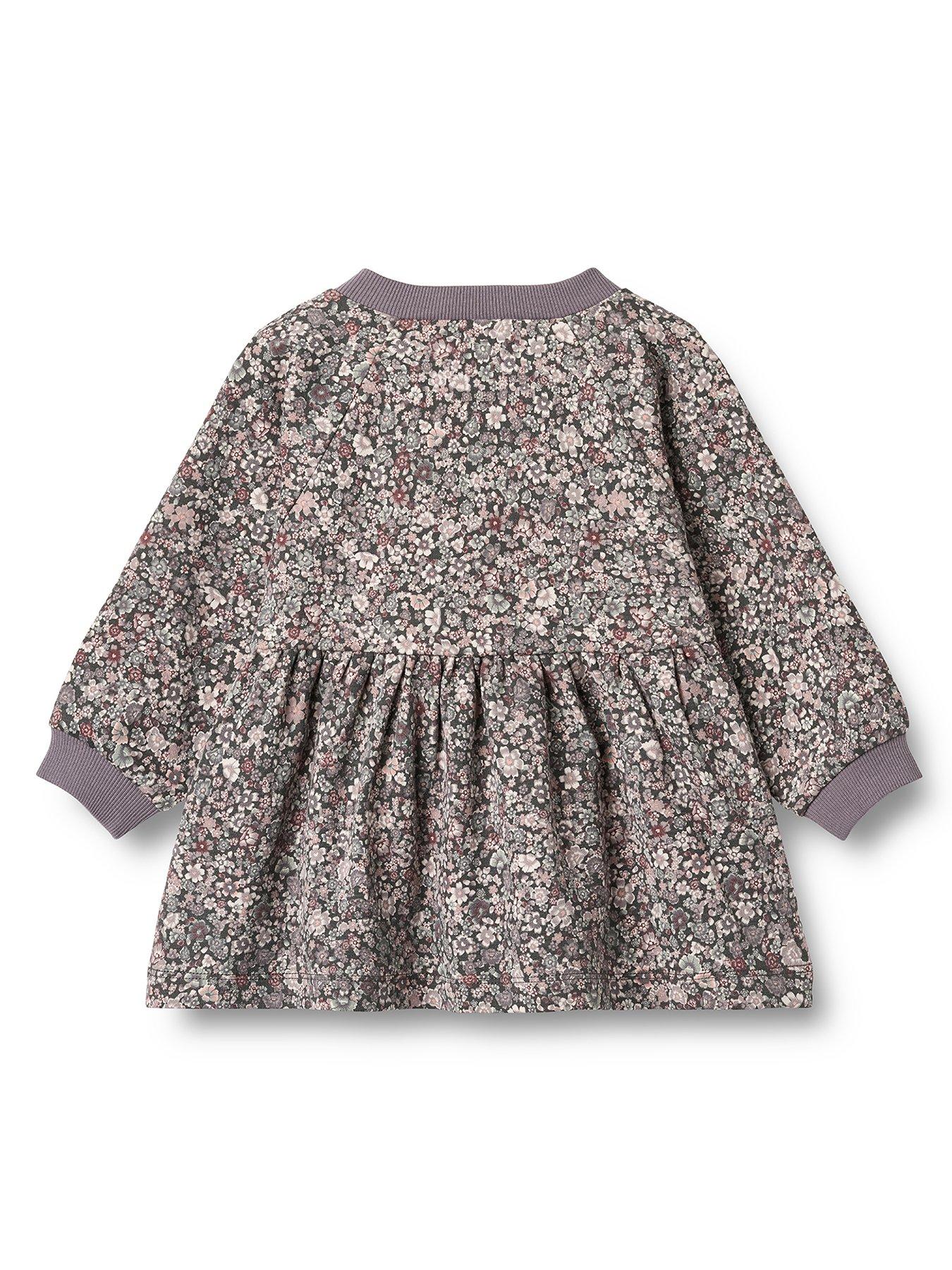 Image 2 of 2 of Wheat Baby Girls Dorthea Long Sleeve Jersey Dress - Purple