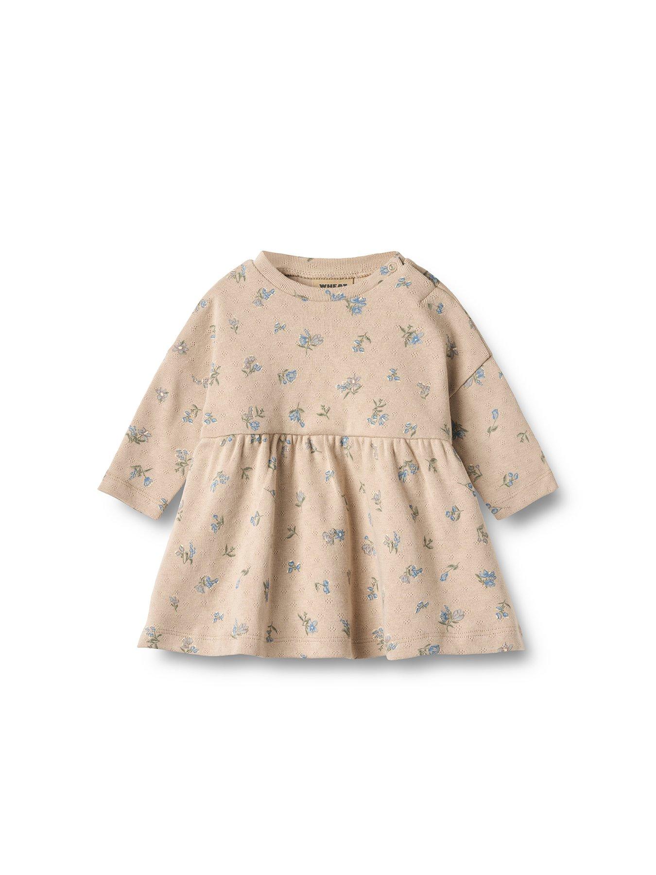 Image 1 of 2 of Wheat Baby Girls Emmy Long Sleeve Jersey Dress - Beige