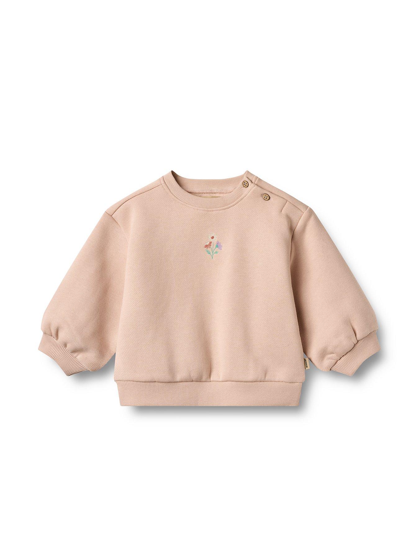 Wheat Baby Girls Eliza Embroidered Sweatshirt - Pink