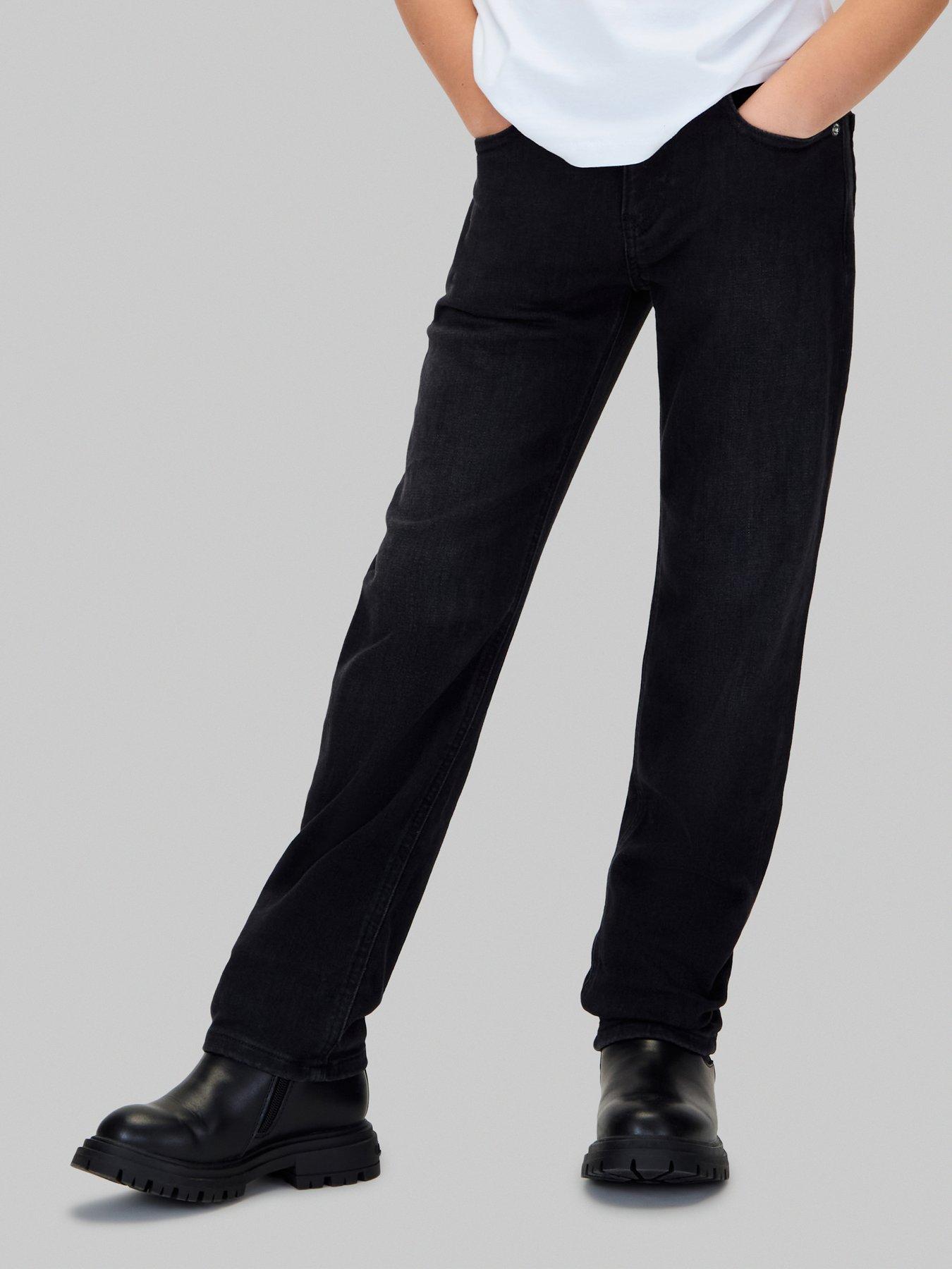 Image 1 of 5 of Calvin Klein Jeans Boys Reg Straight Washed Jeans - Black