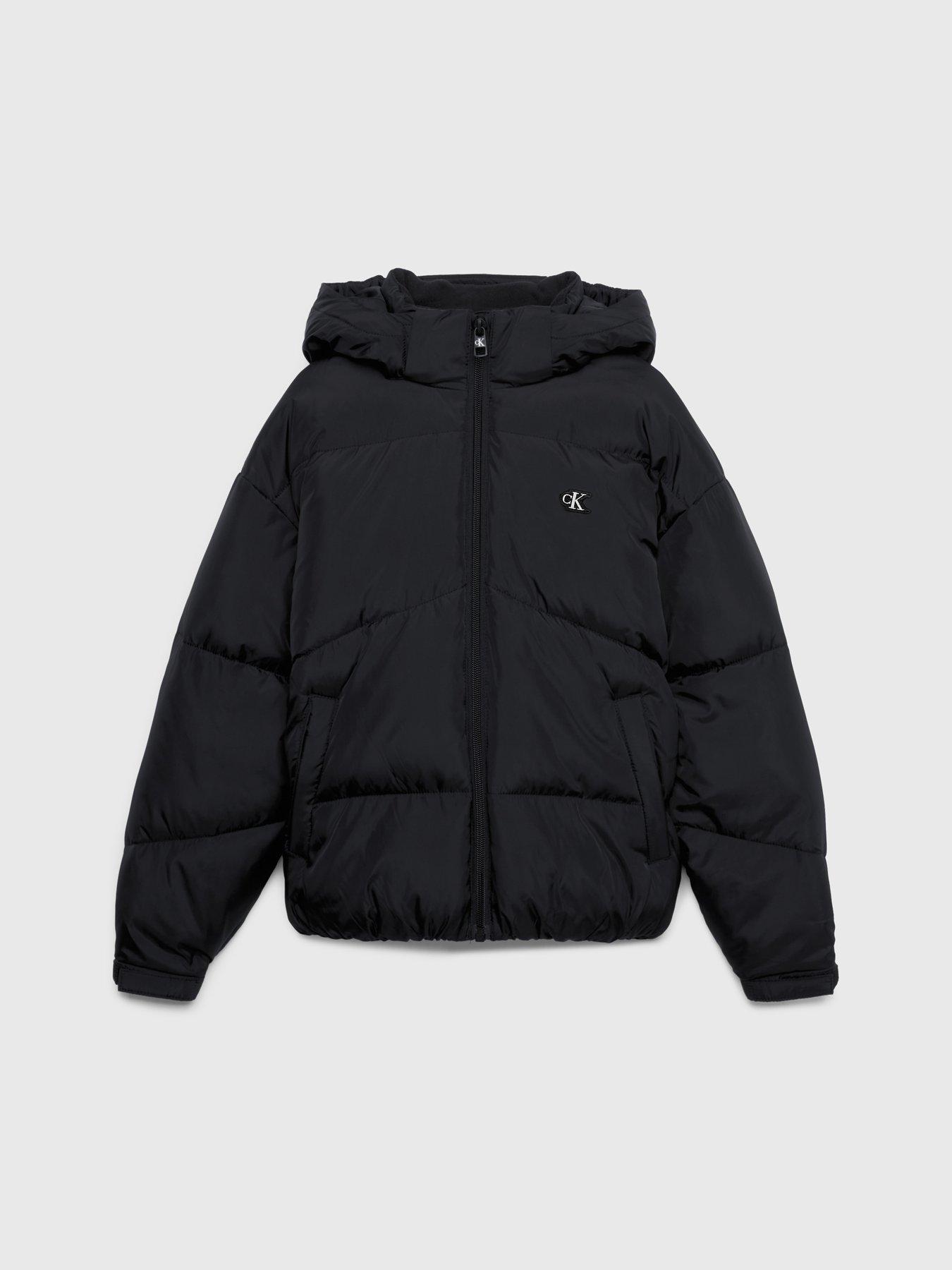 Image 6 of 6 of Calvin Klein Jeans Girls CK Short Padded Jacket - Black