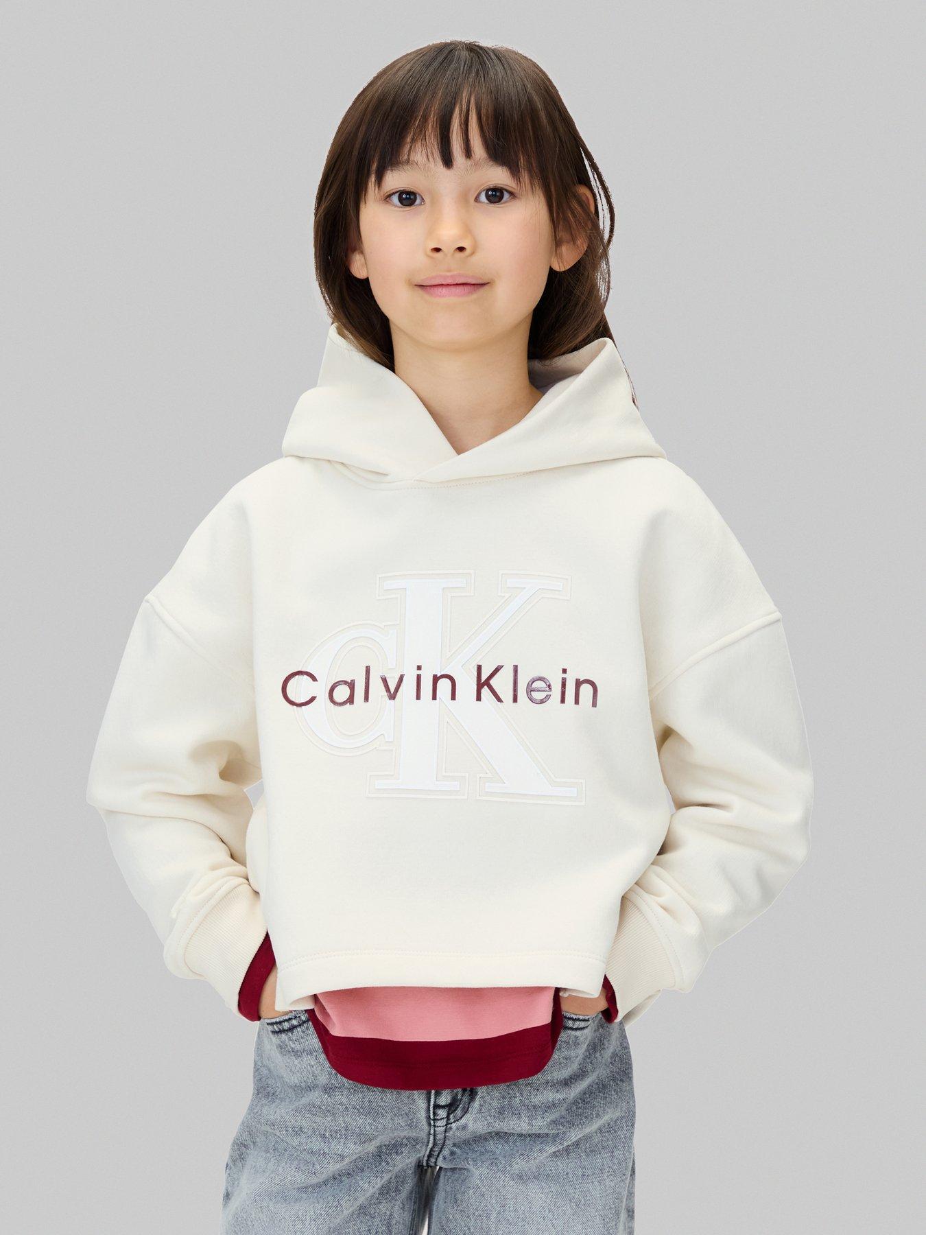 undefined Girls Festive Graphic Fleece Hoodie - Beige