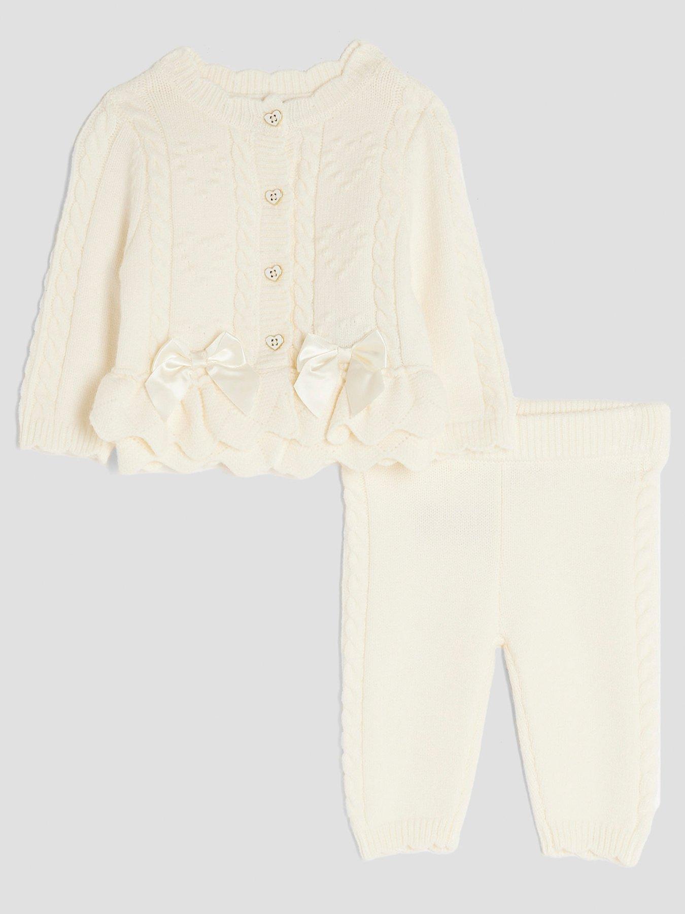 Image 1 of 5 of River Island Baby Girls Peplum Cardigan - Cream