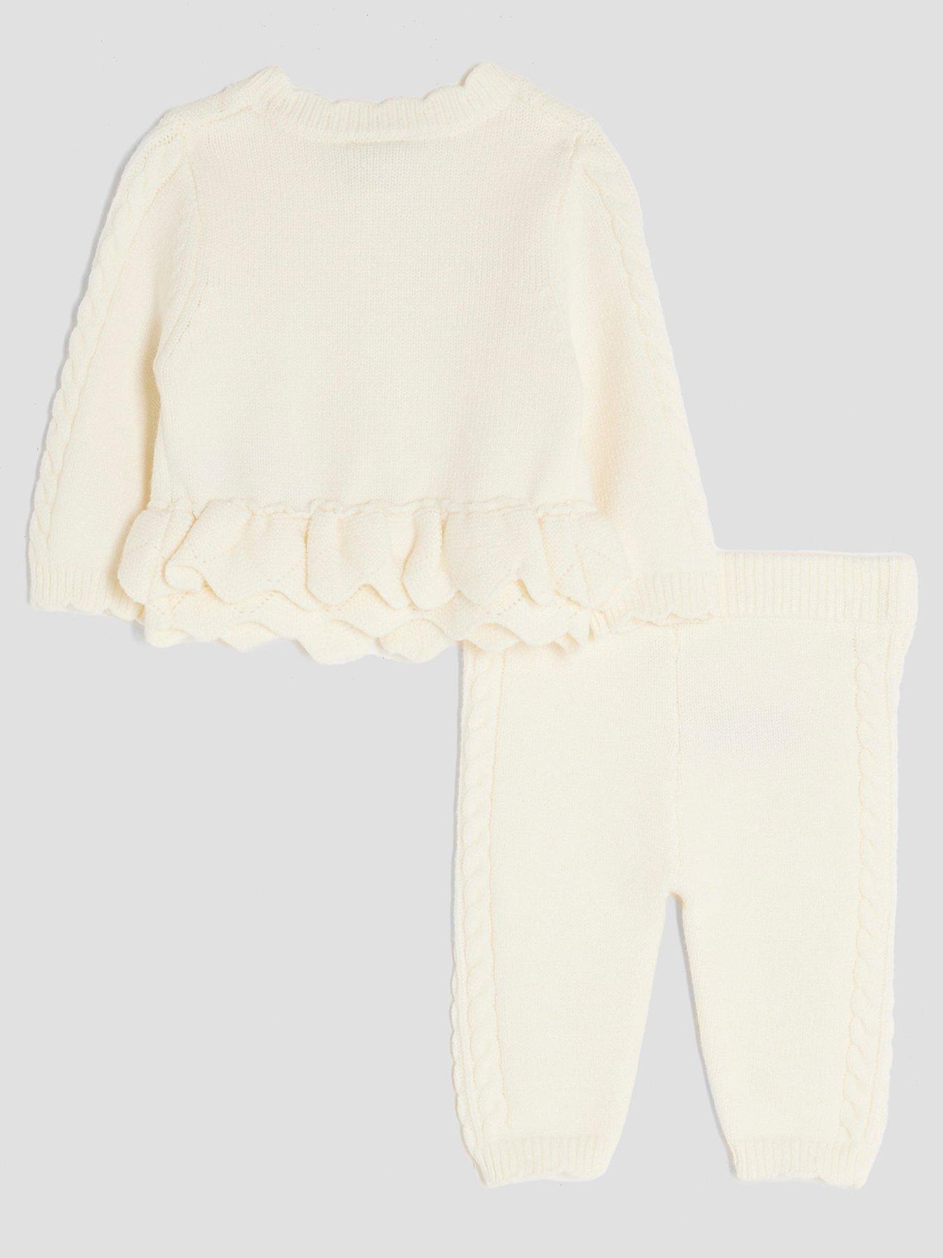 Image 2 of 5 of River Island Baby Girls Peplum Cardigan - Cream