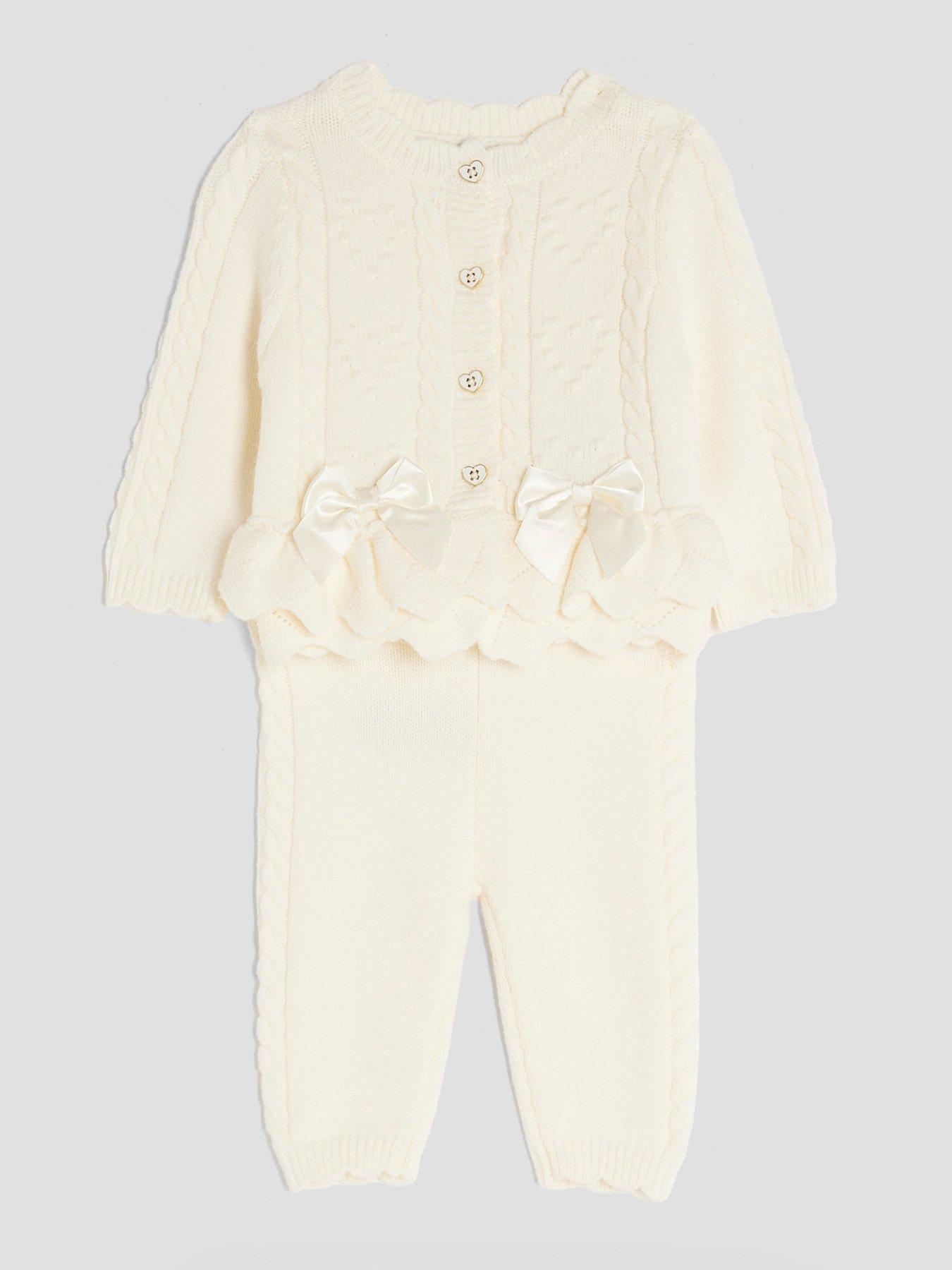 Image 3 of 5 of River Island Baby Girls Peplum Cardigan - Cream