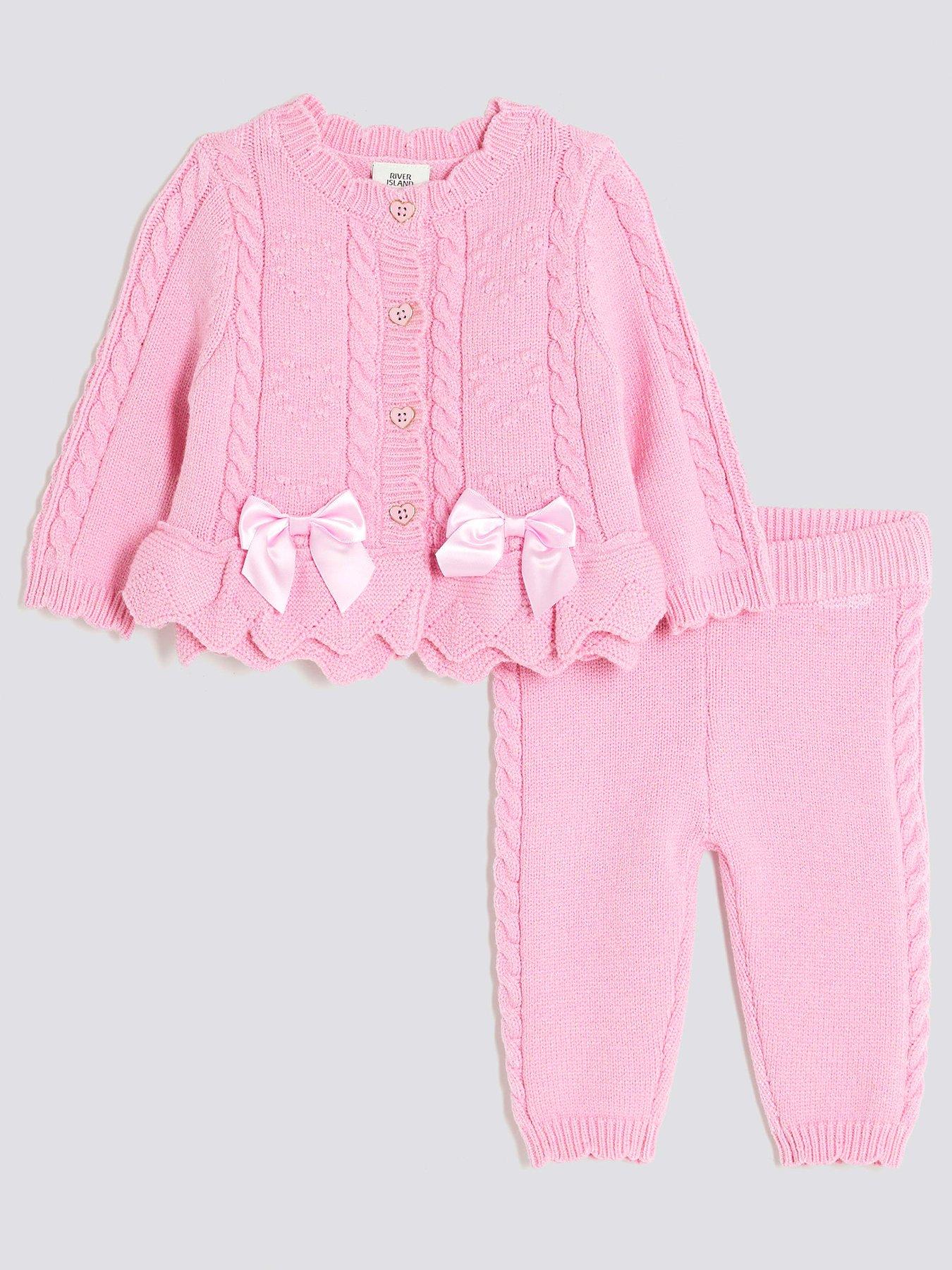 undefined Baby Girls Peplum Cardigan - Pink