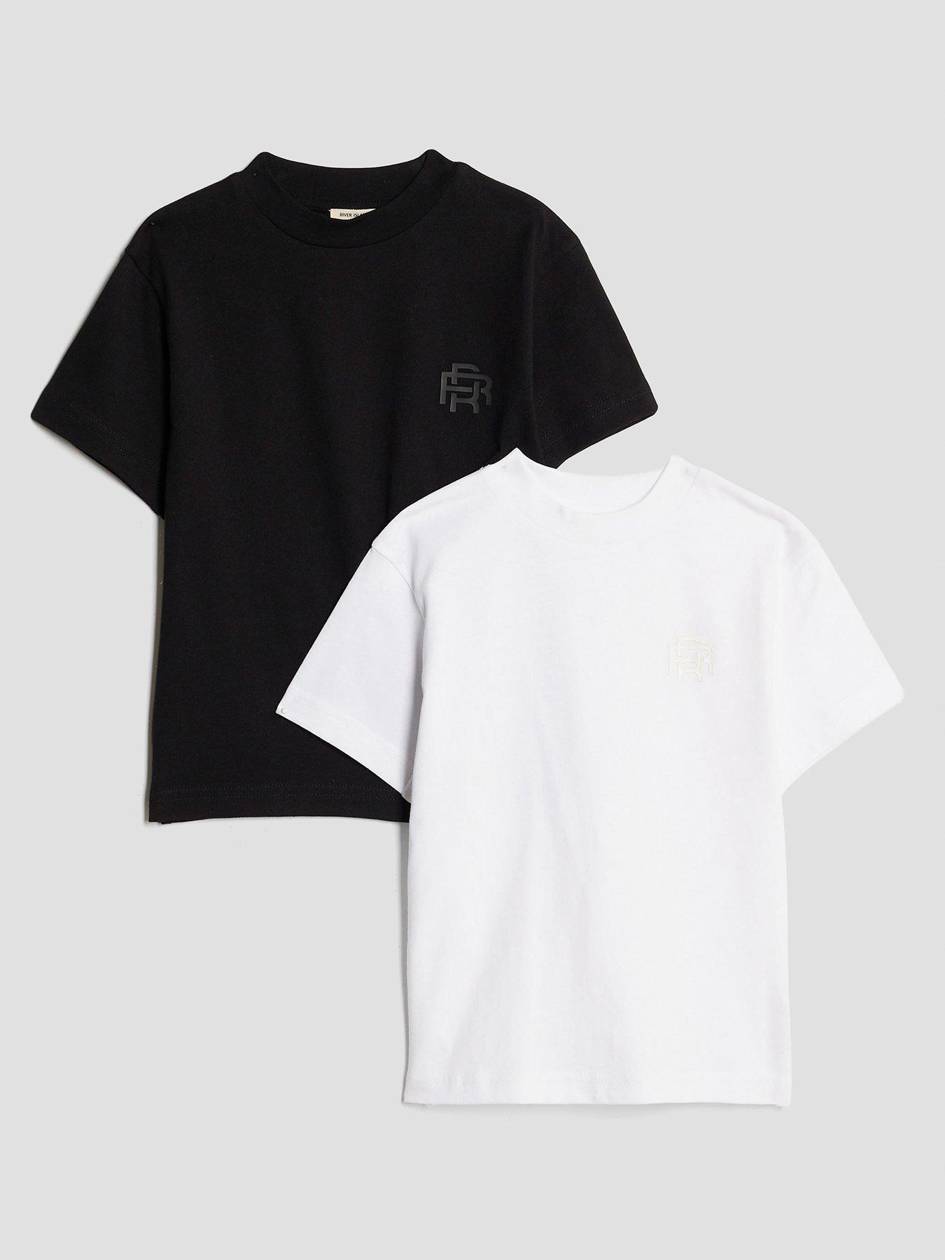 Image 1 of 5 of River Island Mini Boys 2 Pack Essentials T-Shirts - Black
