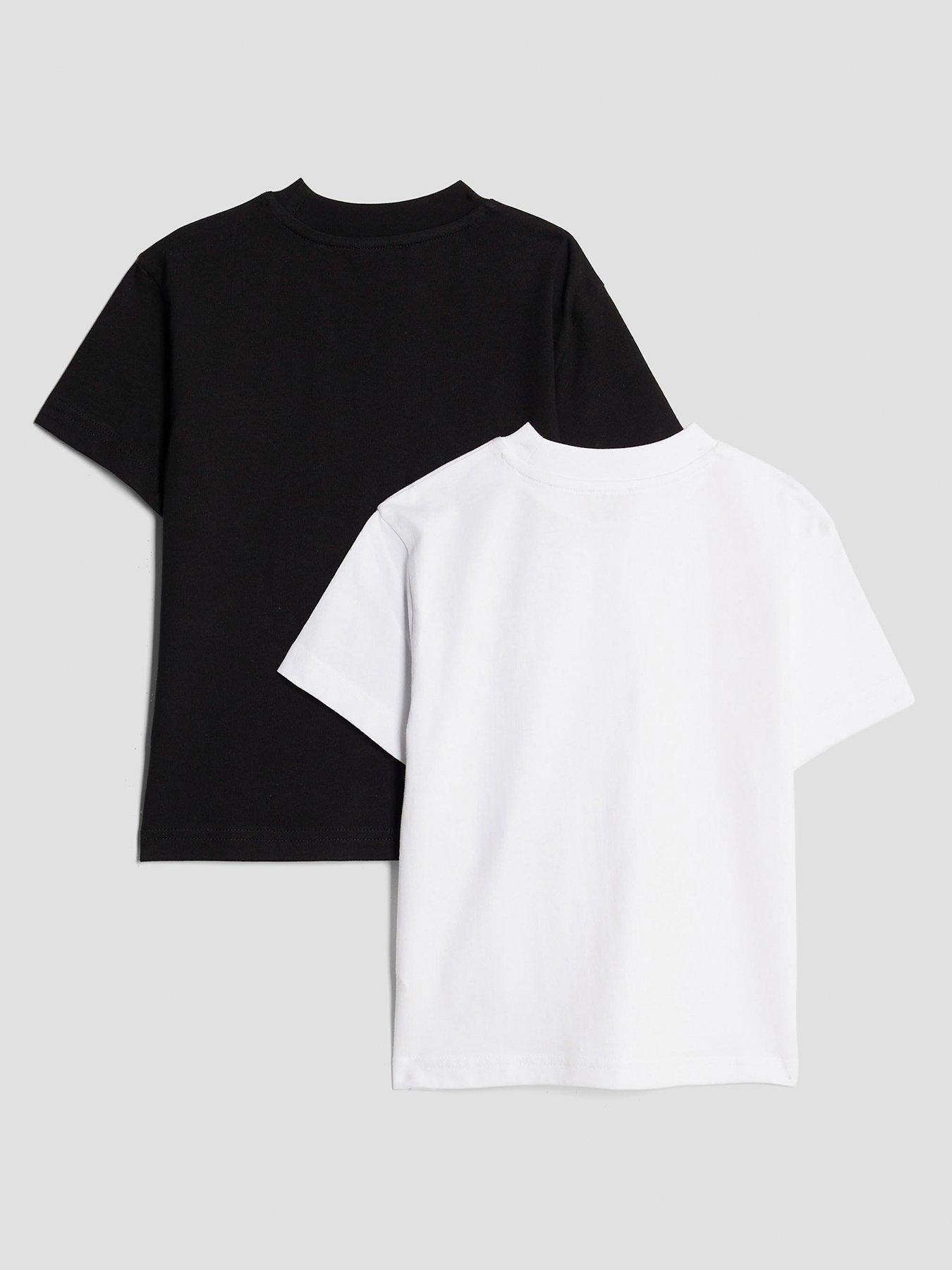 Image 2 of 5 of River Island Mini Boys 2 Pack Essentials T-Shirts - Black