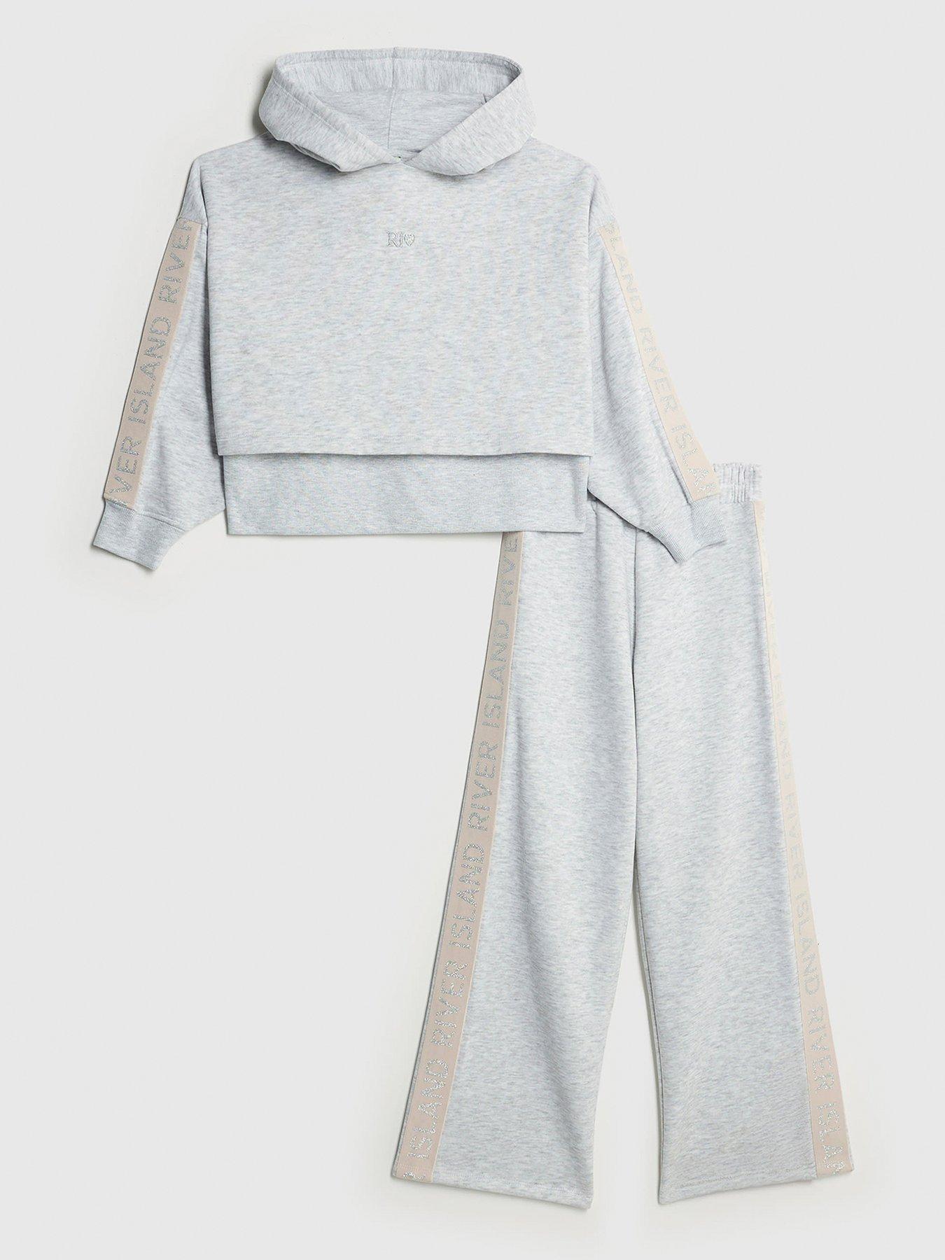 undefined Older Girls Hooded Sweat Set - Grey