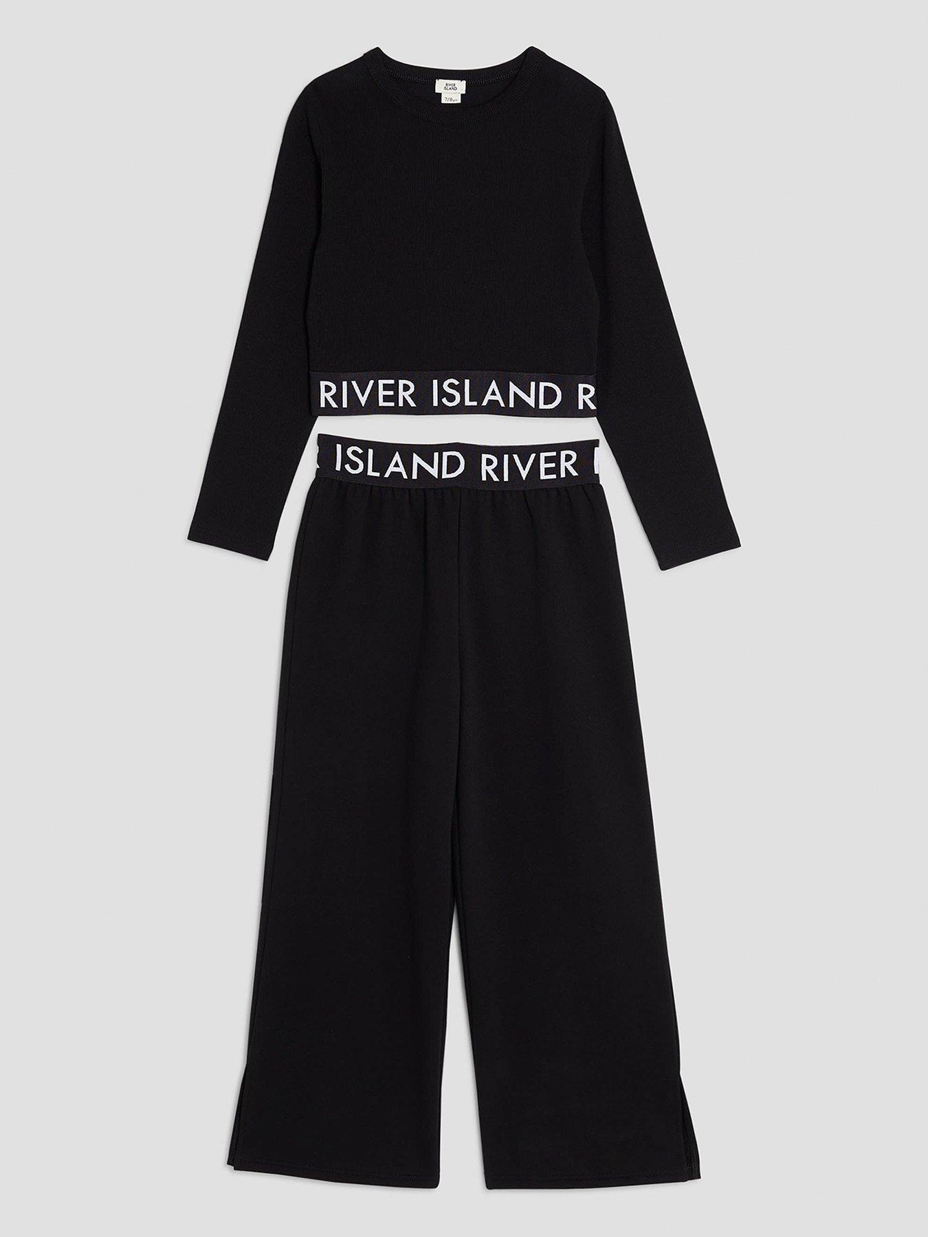 River Island Older Girls Top And Jogger Set - Black