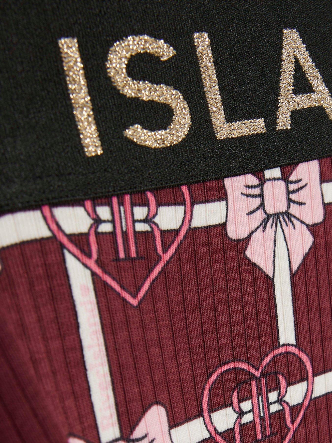  image of river-island-mini-girls-ribbed-frill-legging-set-dark-red