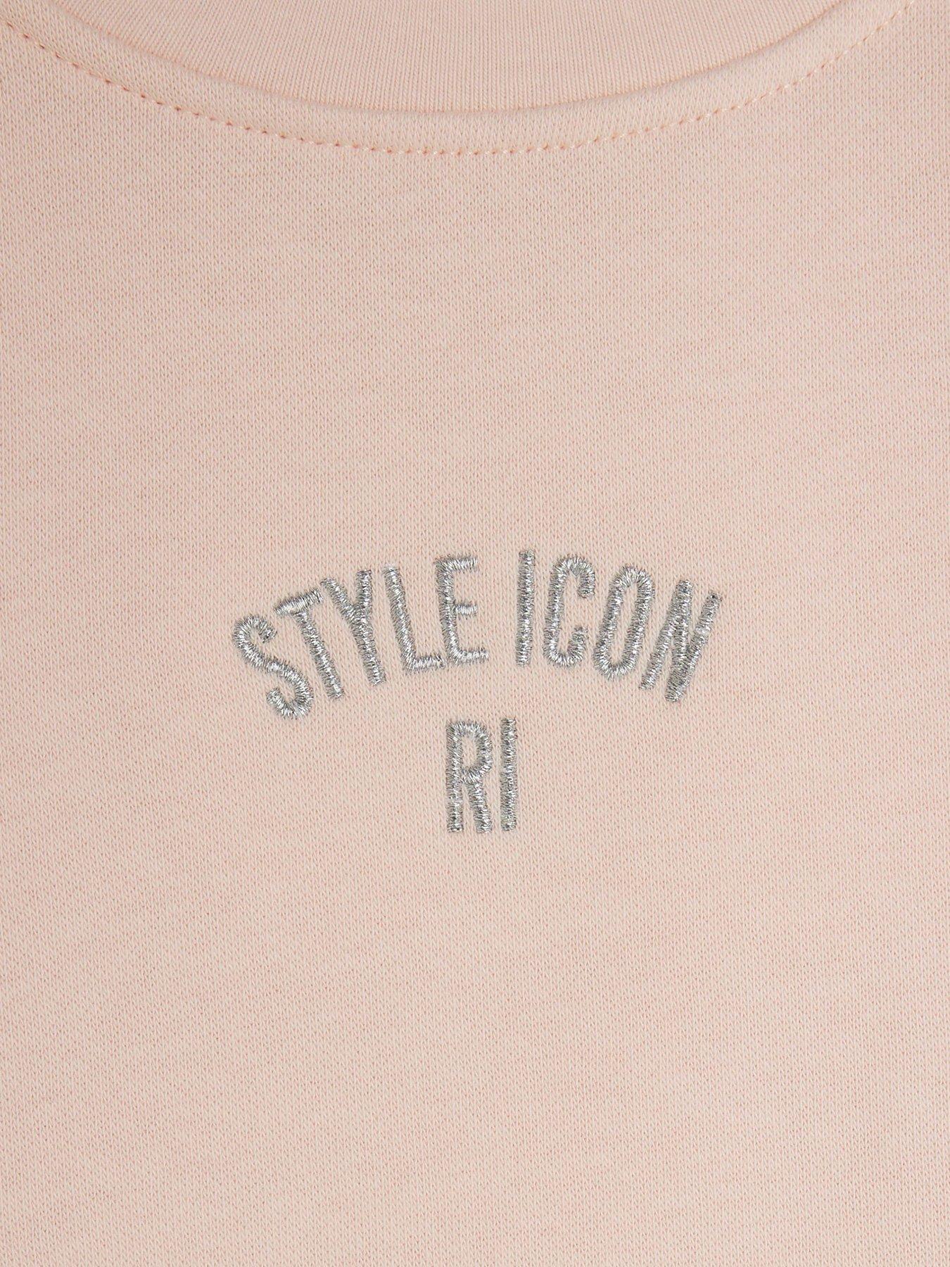 Image 4 of 4 of River Island Mini Girls Sweat Set - Pink