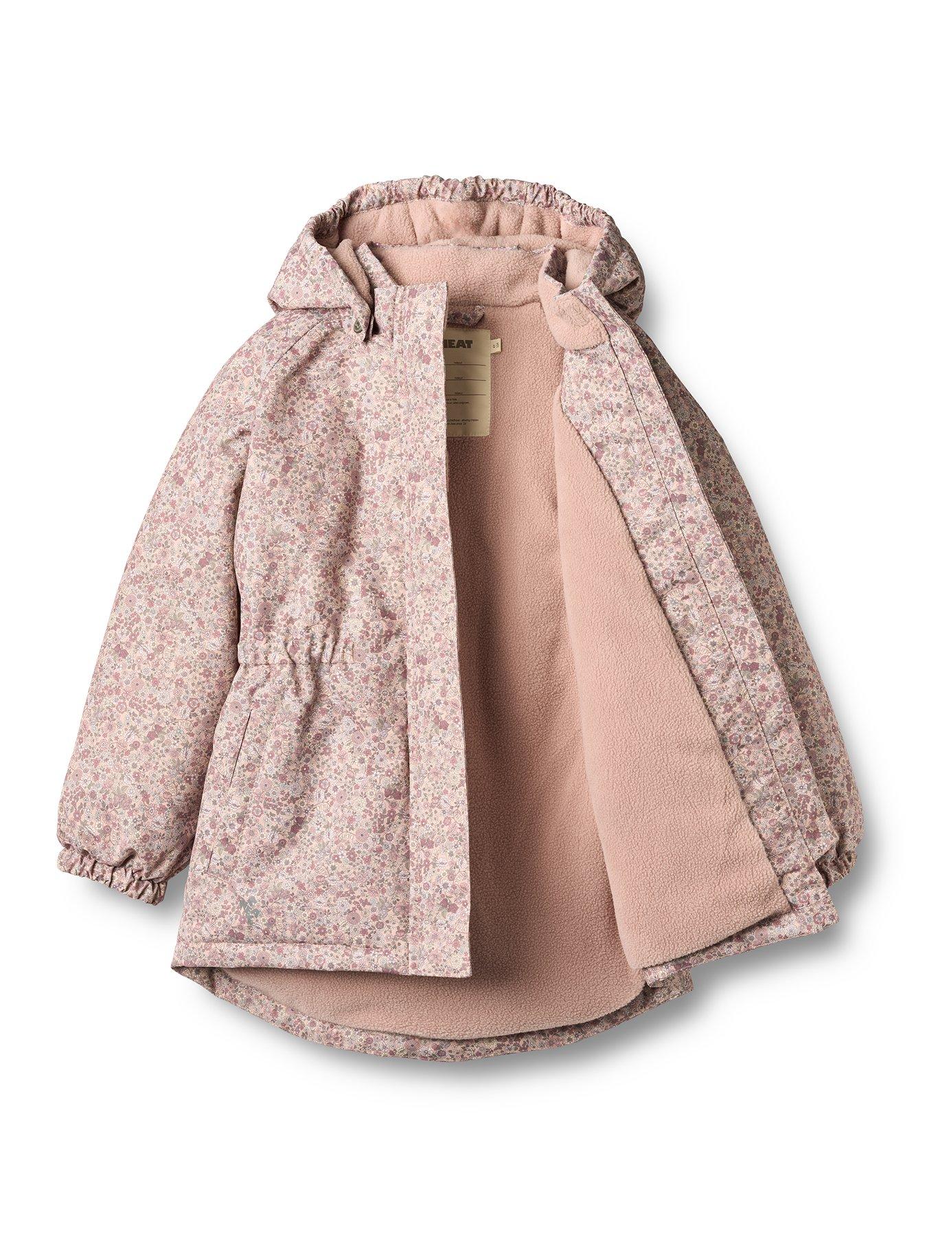 Image 3 of 4 of Wheat Girls Floral Hooded Petra Jacket - Pink