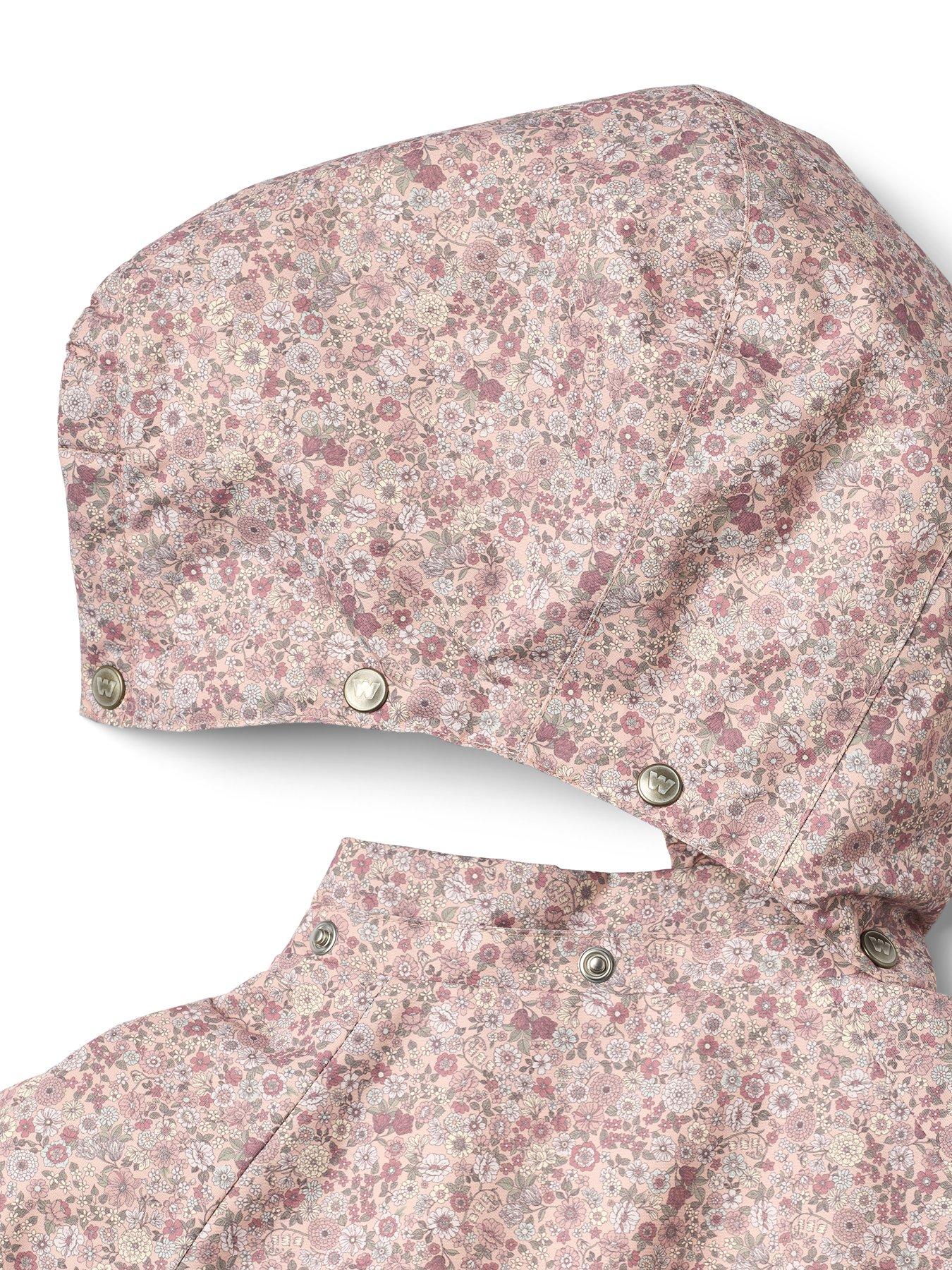 Image 4 of 4 of Wheat Girls Floral Hooded Petra Jacket - Pink