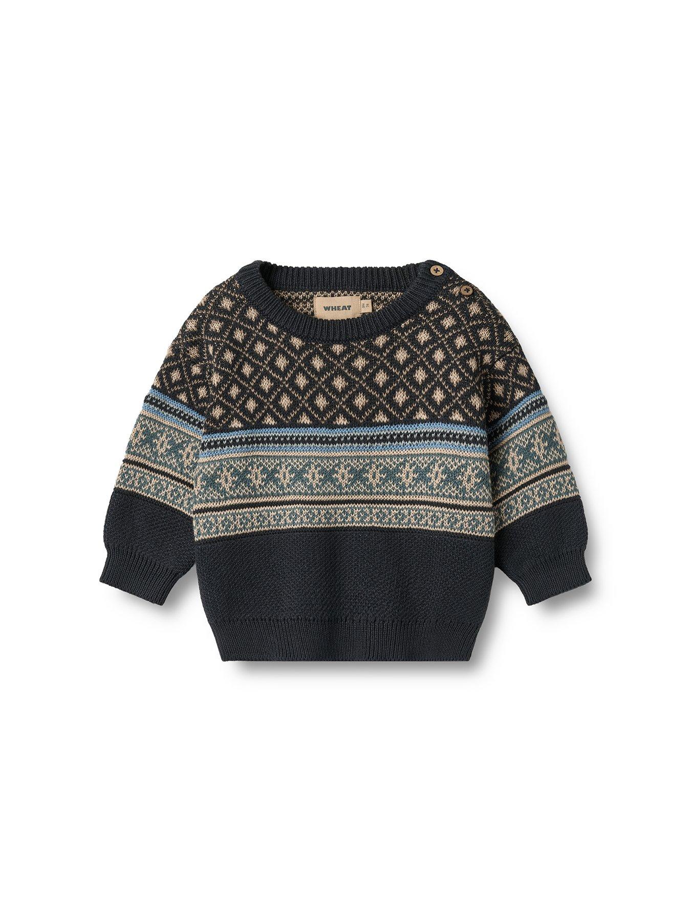  image of wheat-baby-boys-julius-knitted-jumper-navy